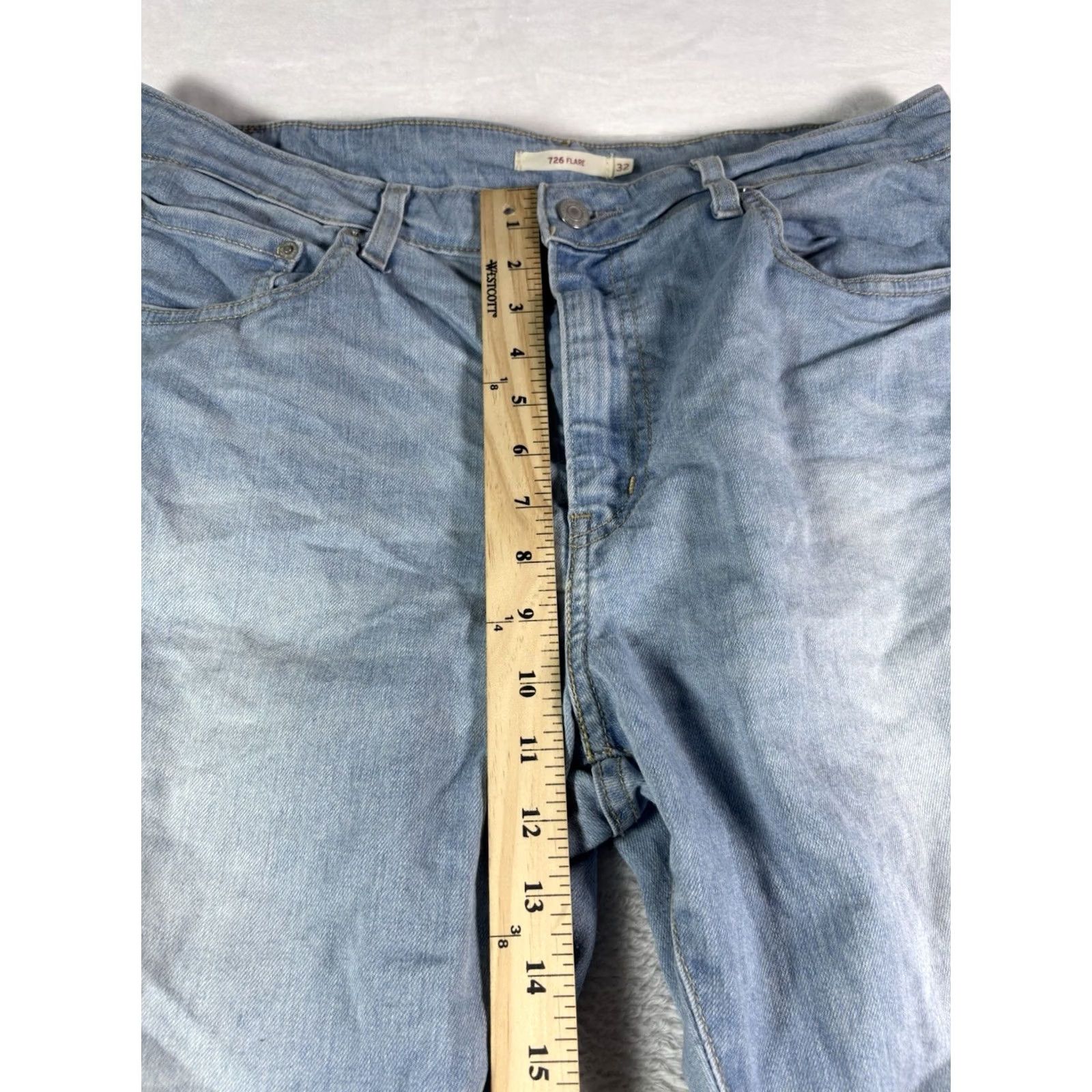 Levi's Levi's 726 Flare Jeans Women's 32x30 Light Wash Denim Size 24" / US 00 / IT 34 - 3 Thumbnail
