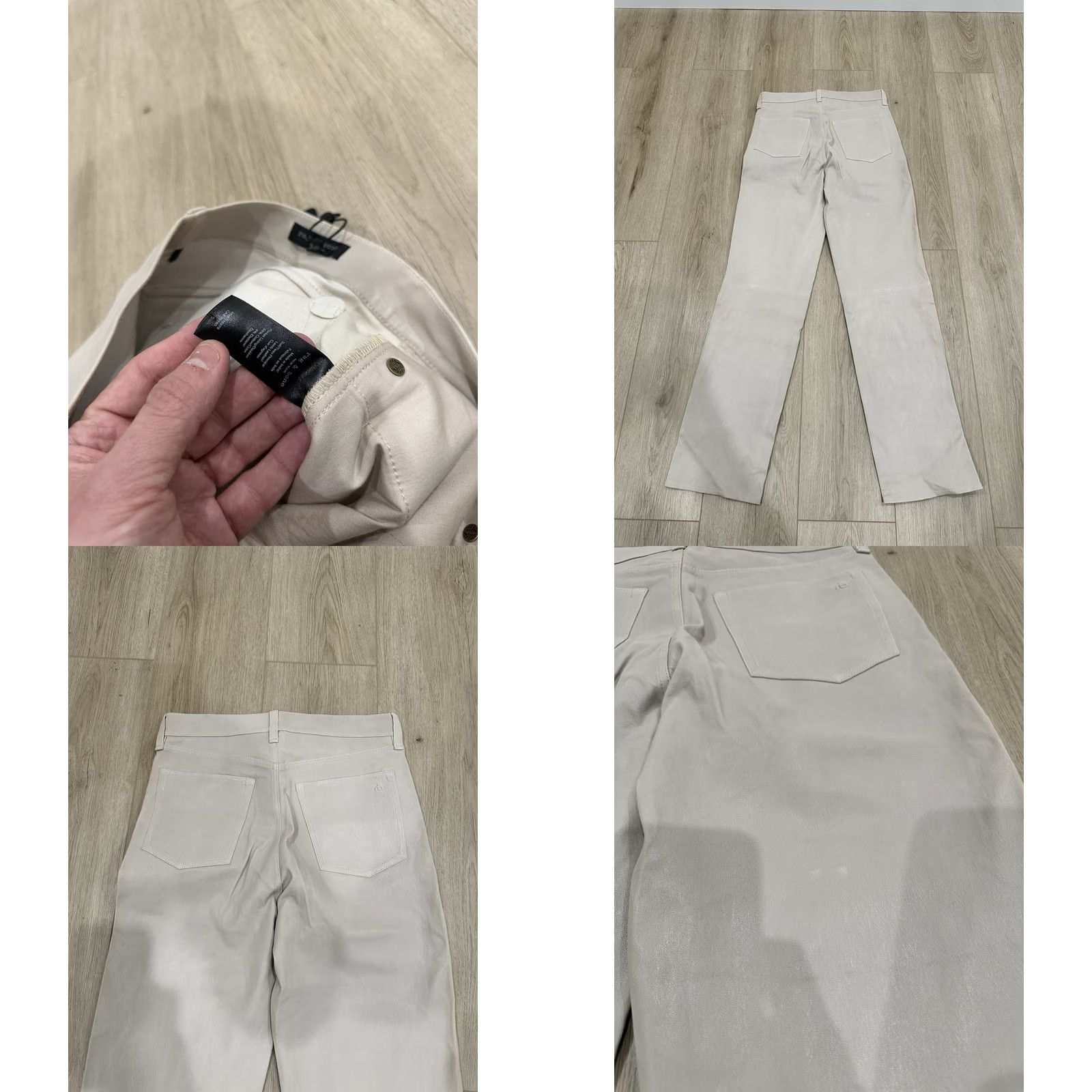 Rag & Bone NWT rag & bone Trousers Stone Leather Mid Rise Straight W28 Women Regular Size 28 Boys? Size 28" / US 6 / IT 42 - 8 Thumbnail