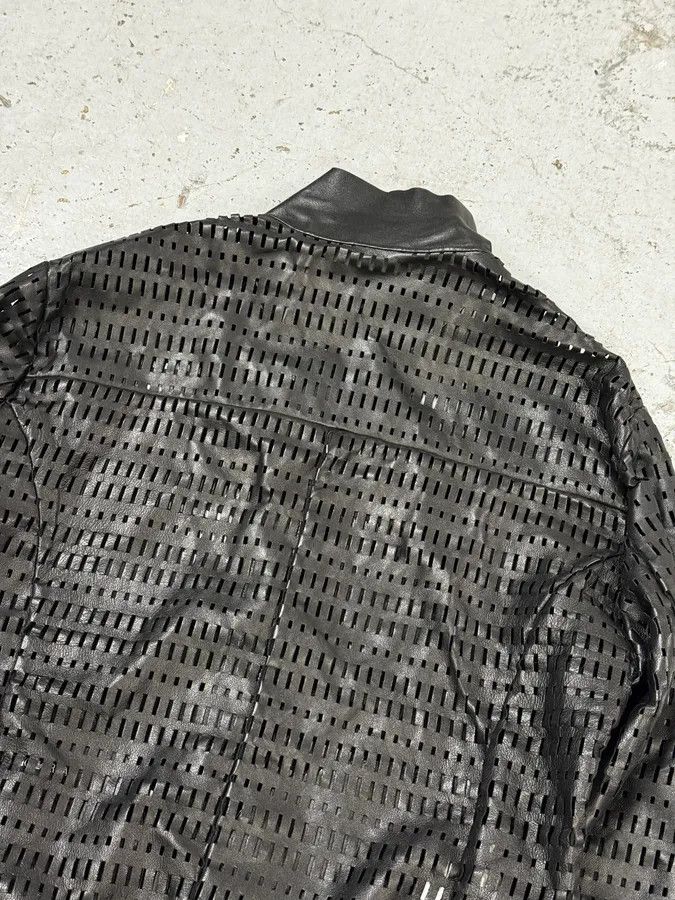 Emporio Armani AW2013 Emporio Armani Perforated Black Leather Bomber Jacket Size US M / EU 48-50 / 2 - 6 Thumbnail