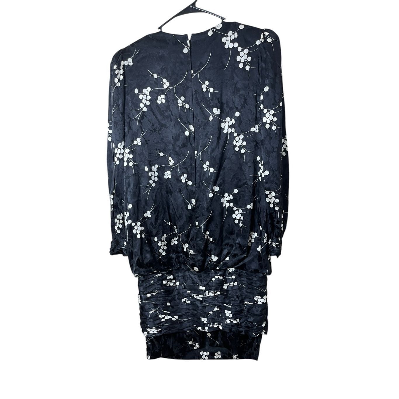 Other Vintage 1980's Saint Romei Sz 12 100% Silk Dress Black Flora Size XL / US 12-14 / IT 48-50 - 8 Thumbnail
