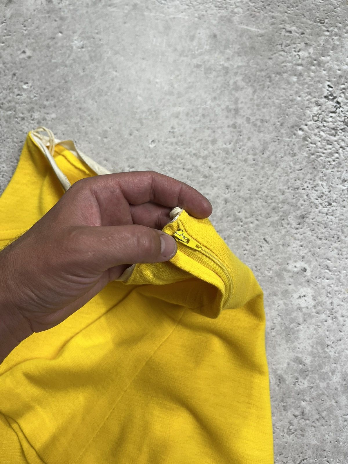 Vintage Vintage 60s Yellow Mini Skirt Ginger London Courtelle UK 24 Size 25" / US 0 / IT 36 - 6 Thumbnail