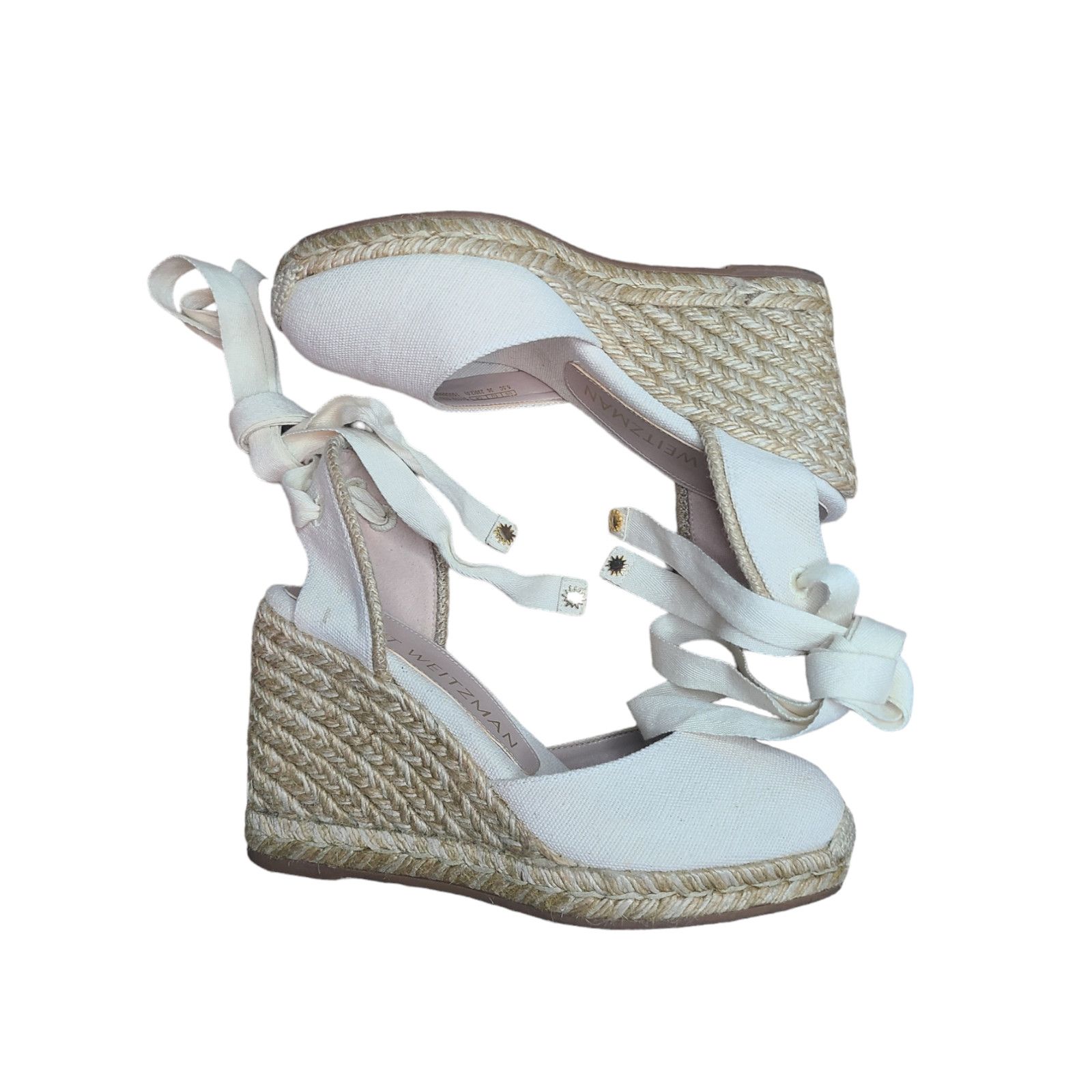 Stuart Weitzman Stuart Weitzman Marguerita Espadrille Ankle-Tie Wedge Size US 5.5 / IT 35.5 - 4 Thumbnail
