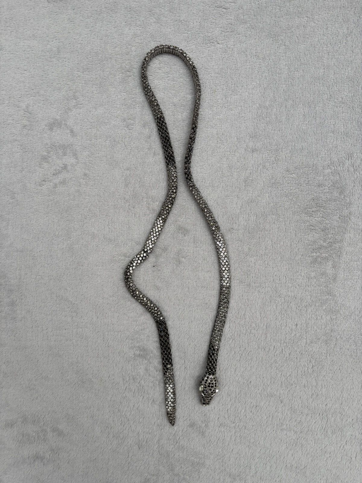 Valentino Valentino Snake Swarovski Crystal Silver Necklace Belt Size ONE SIZE - 12 Thumbnail
