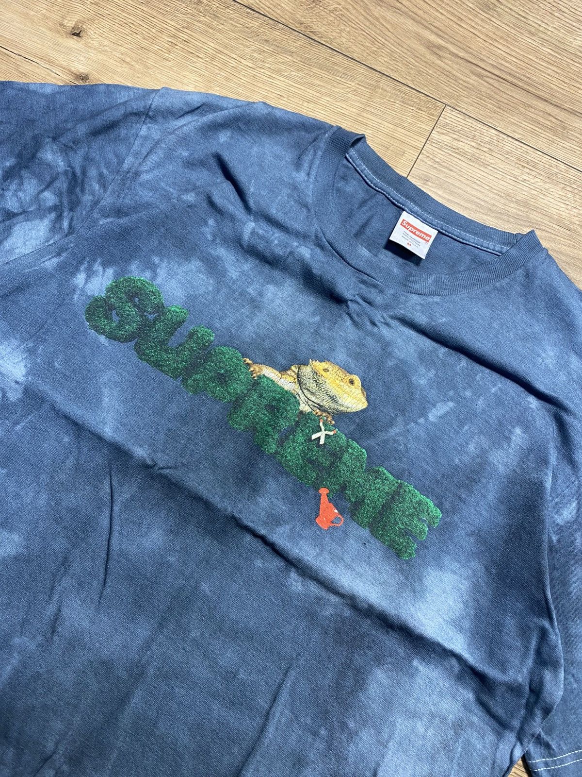 Supreme Supreme Lizard Tee SS20 Blue Tie Dye Logo T-Shirt Size M Size US M / EU 48-50 / 2 - 2 Thumbnail