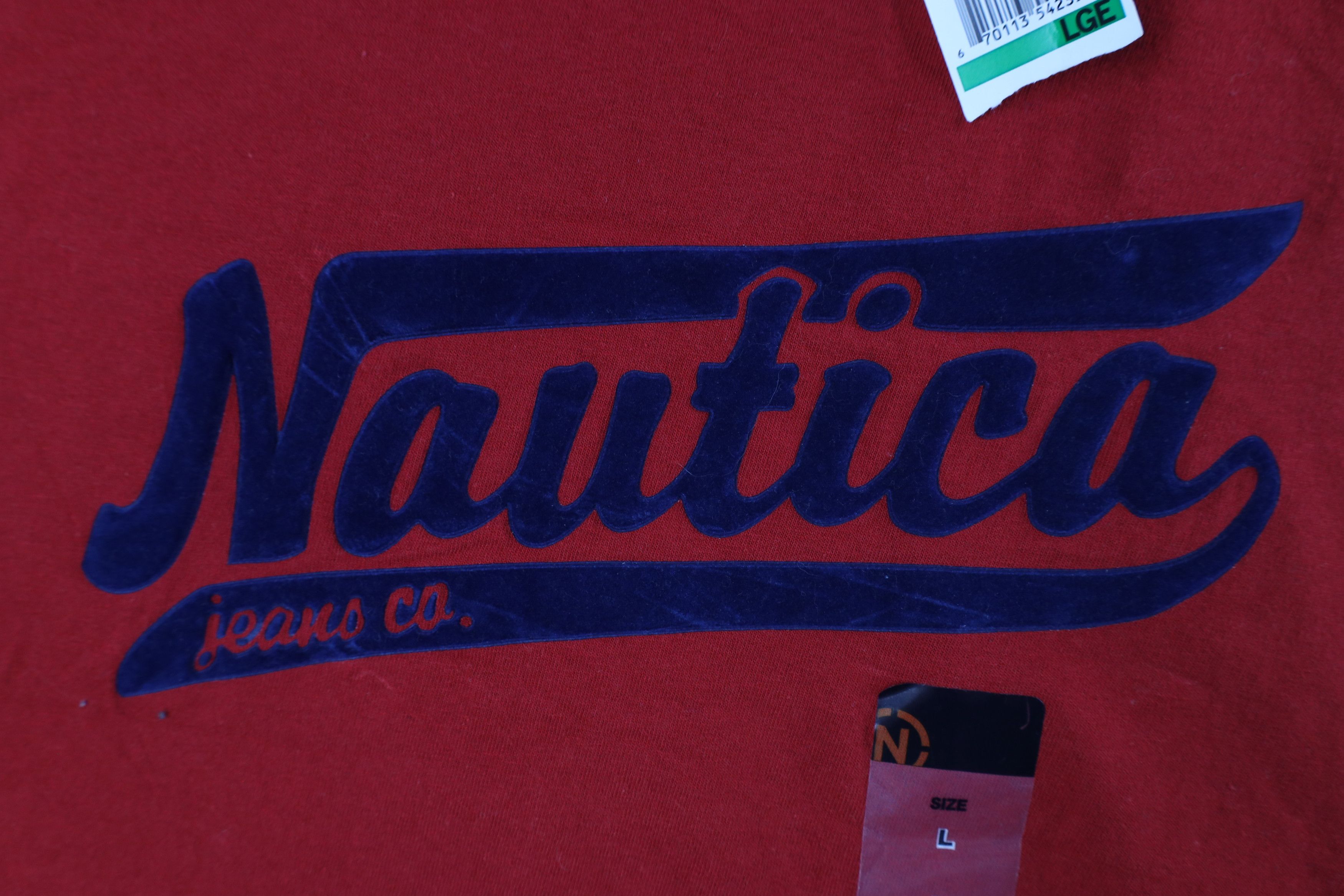 Nautica × Vintage Deadstock Vintage 90s Nautica Script Short Sleeve T-Shirt Size US L / EU 52-54 / 3 - 5 Thumbnail