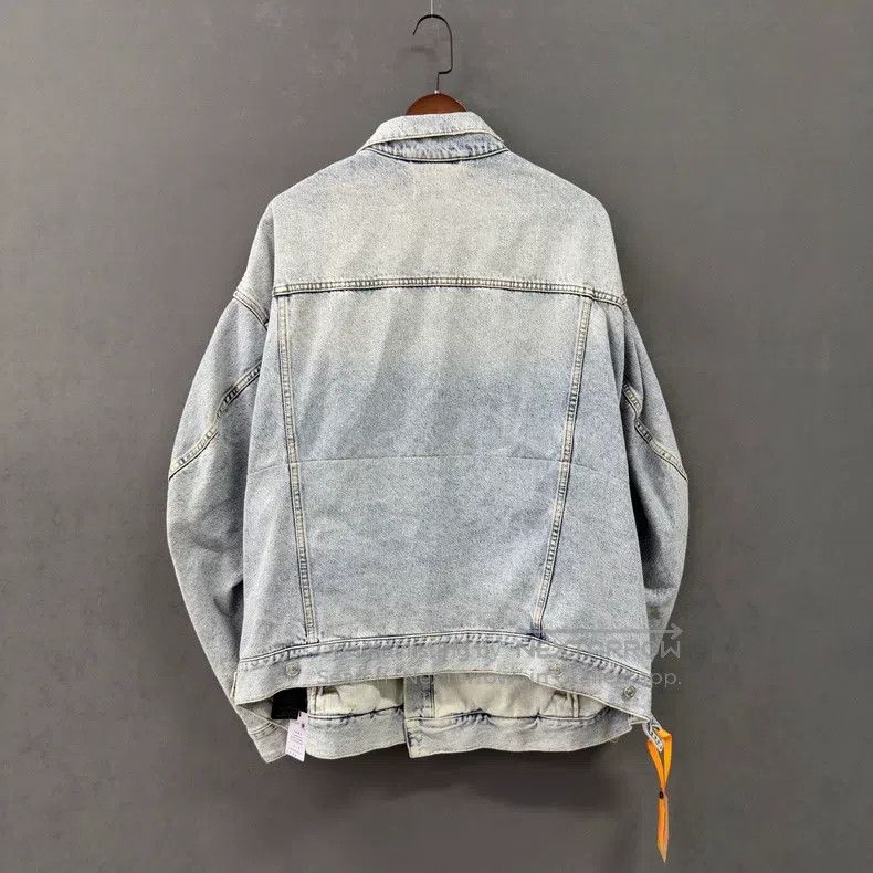 Balenciaga Balenciaga Water-washed Embroidered Logo Denim Jacket Size US L / EU 52-54 / 3 - 2 Thumbnail