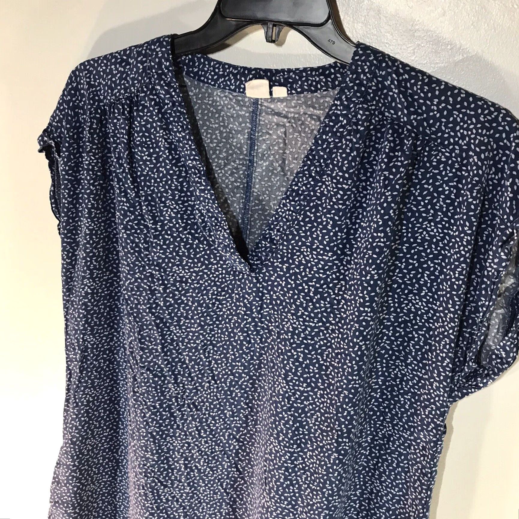 Gap Gap Women's Sleeveless Shift Dress L Blue/White Rayon Knee-Length Summer Casual Modern Size L / US 10 / IT 46 - 2 Thumbnail