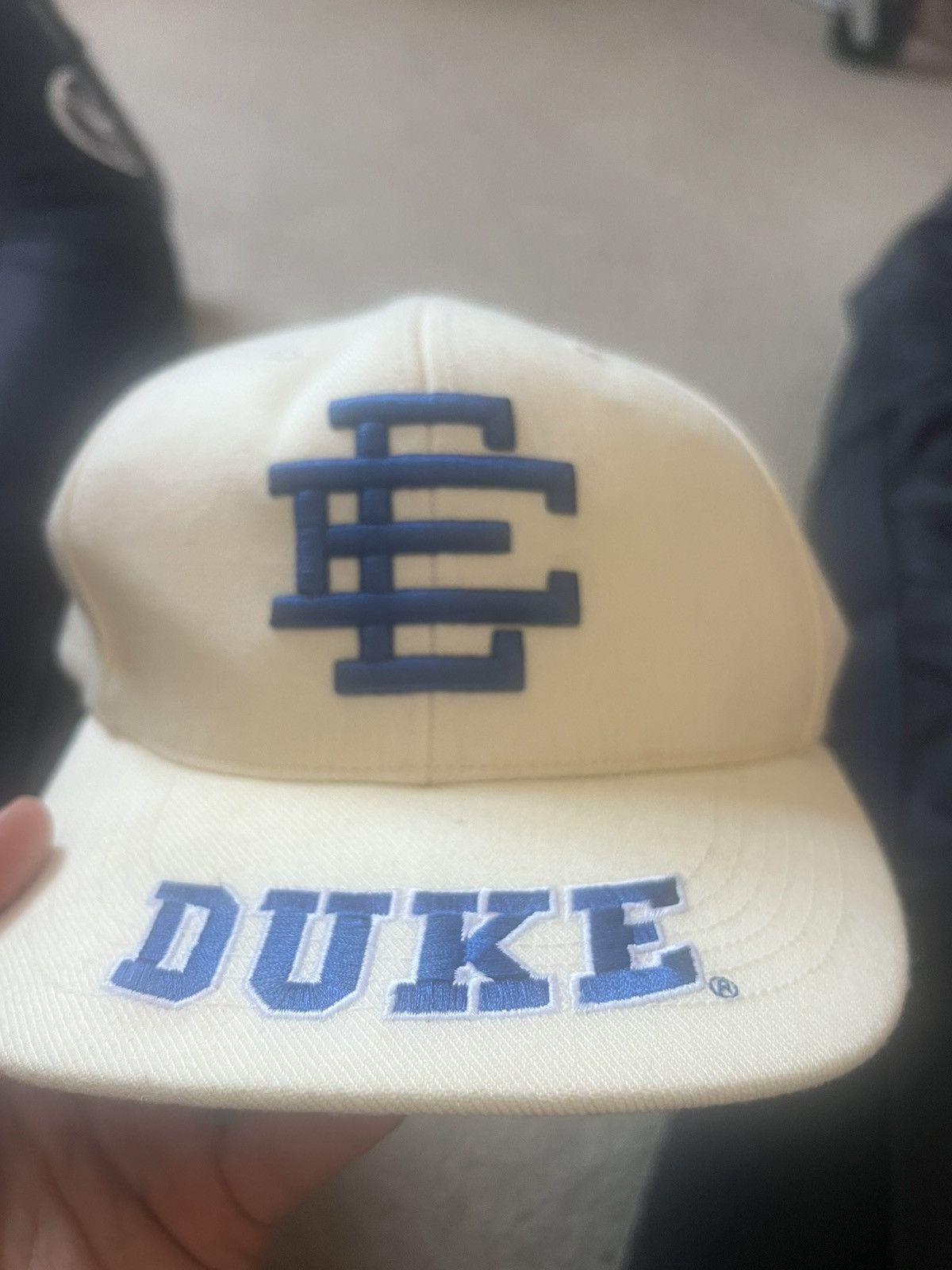 Eric Emanuel Eric Emanuel Duke Blue Devils white snapback hat Size ONE SIZE - 1 Thumbnail