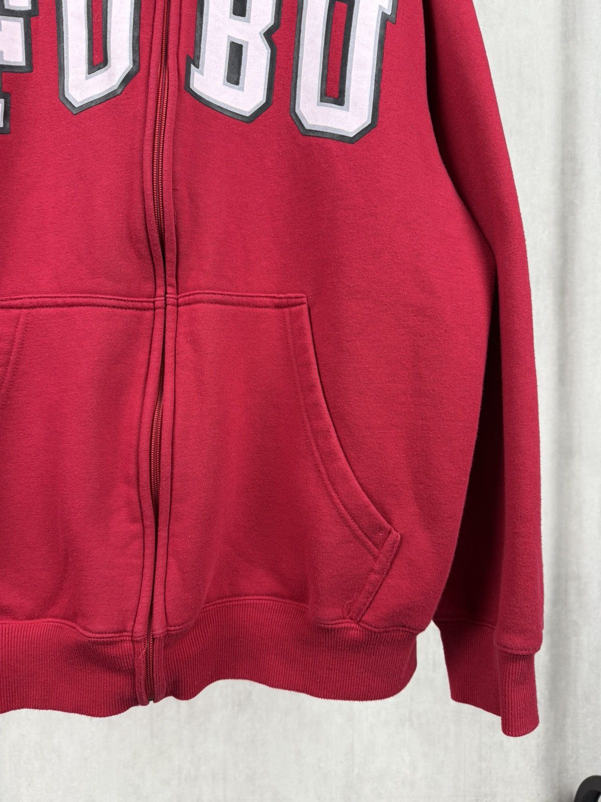 Fubu × Vintage Vintage Fubu Red Zip Up Hoodie Size L-XL Size US L / EU 52-54 / 3 - 4 Thumbnail