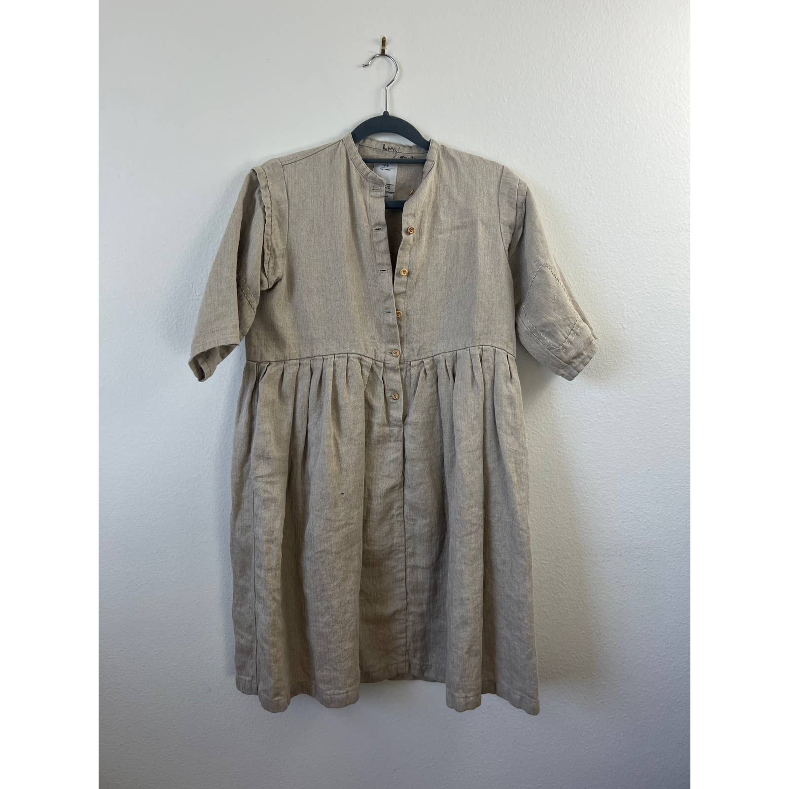 Visvim Visvim undyed heavy linen babydoll mini dress 2 | Grailed