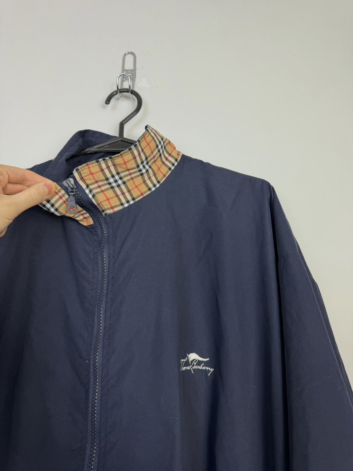Burberry Thomas Burberry Vintage 90's Zipped Plaid Collar Jacket Size US XXL / EU 58 / 5 - 4 Thumbnail