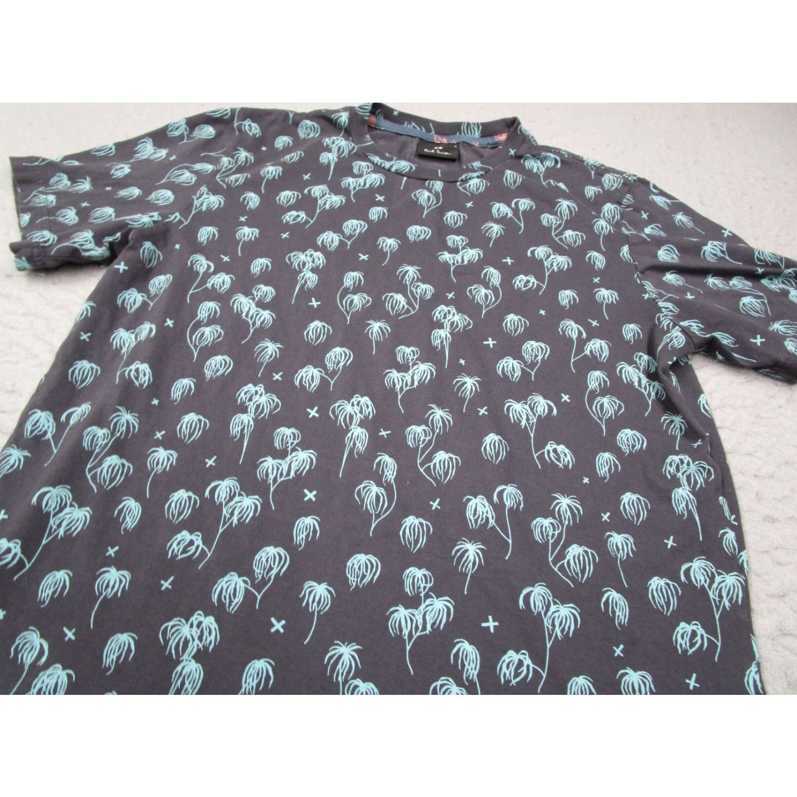 Paul Smith Paul Smith Shirt Mens Small Blue AOP Palms Crew Neck Short Sleeve T-Shirt Beach California City Retro Size US S / EU 44-46 / 1 - 2 Thumbnail
