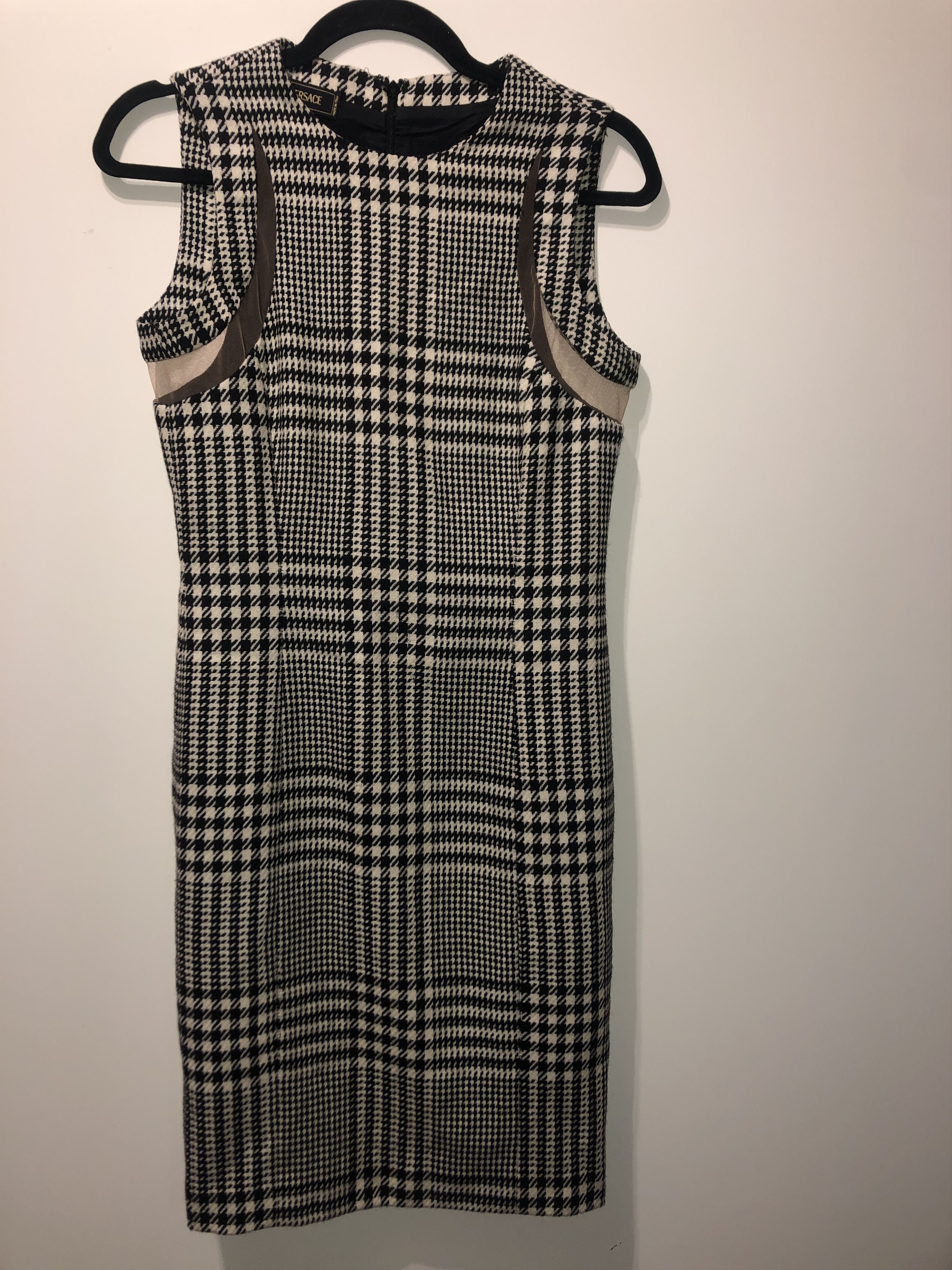 Versace Embellished Prince of Wales Wool Dress Size S / US 4 / IT 40 - 12 Thumbnail