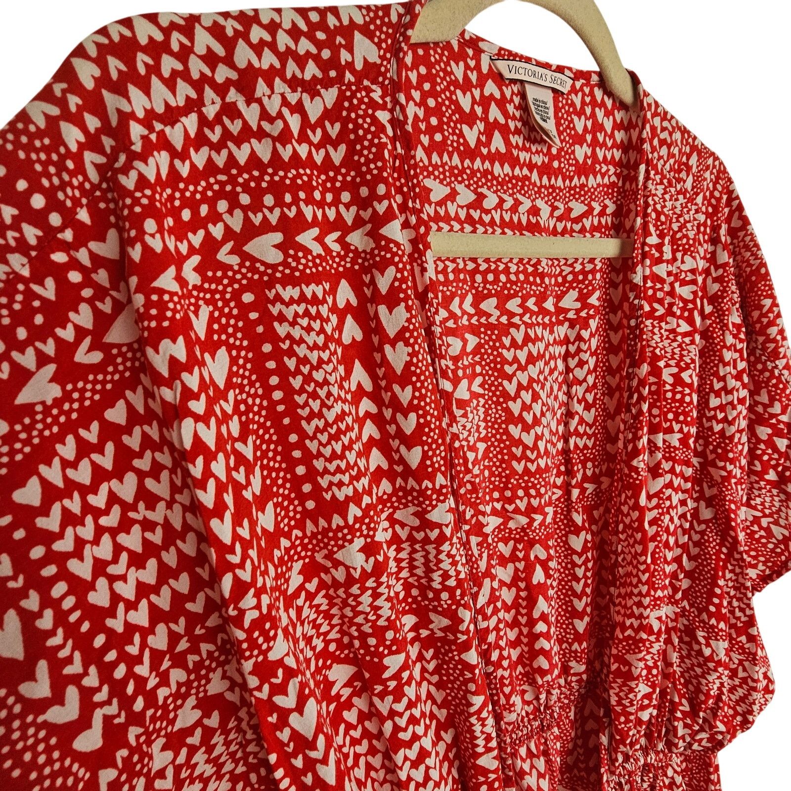 Victoria's Secret Victorias Secret Heart Kimono OS Cover Up Romantic Sheer Size ONE SIZE - 5 Thumbnail
