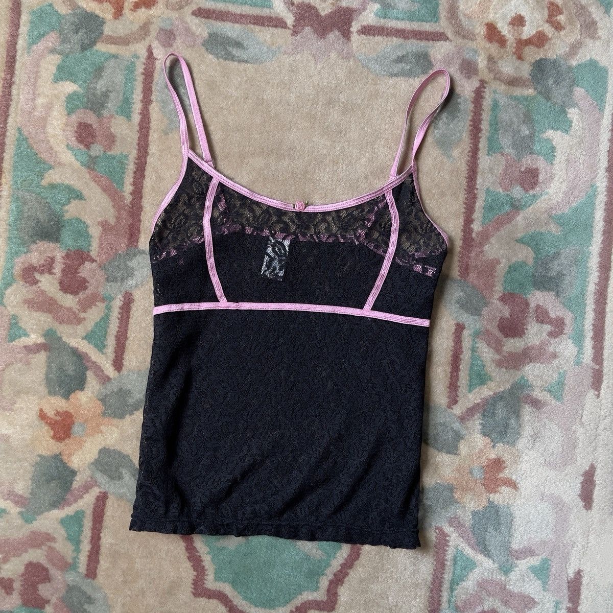 Other Vintage Y2K Black Lace Sheer Camisole (XS–S) Size S / US 4 / IT 40 - 1 Thumbnail