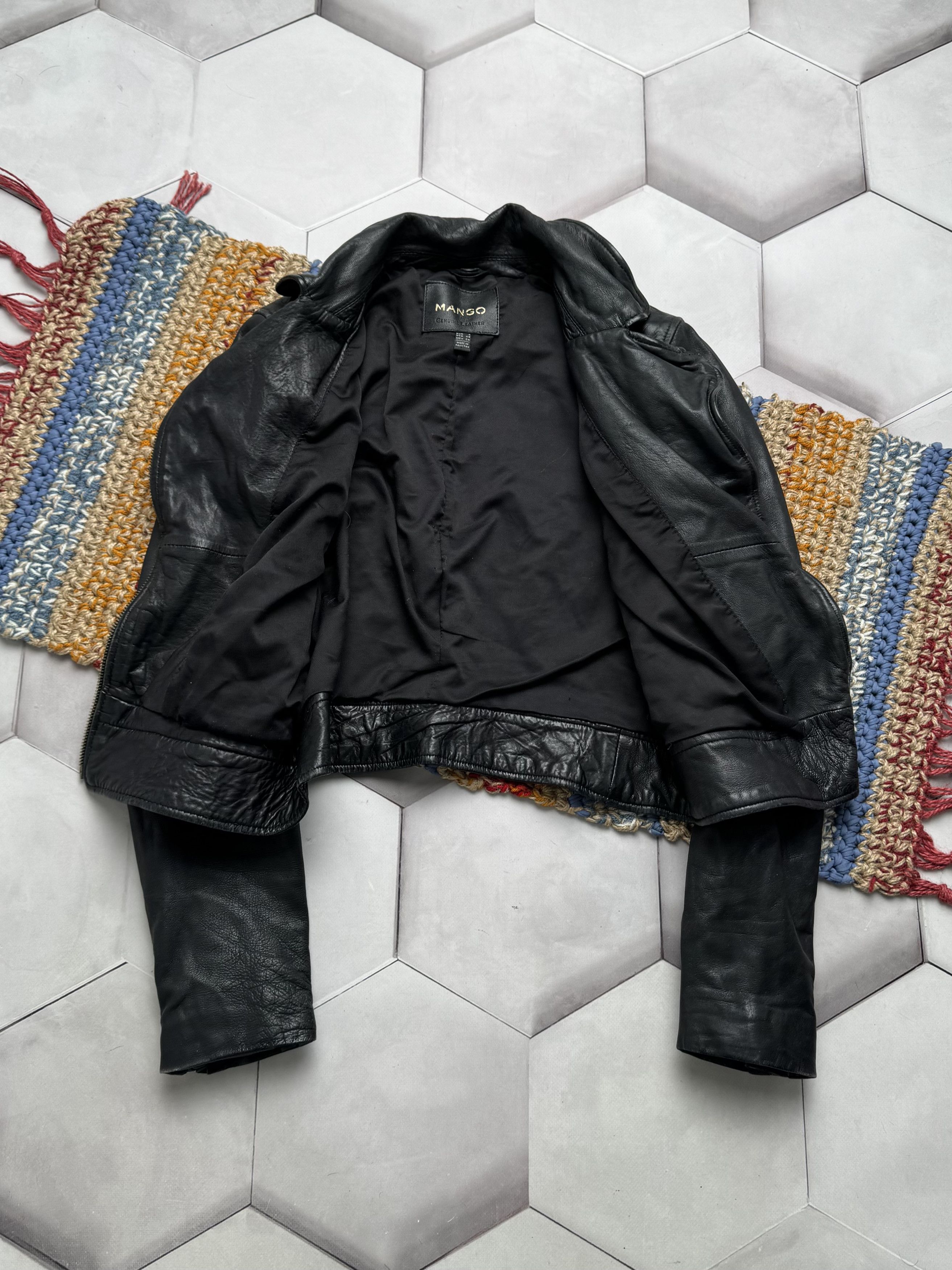 Vintage Vintage Cropped Leather Jacket Size XS / US 0-2 / IT 36-38 - 3 Thumbnail
