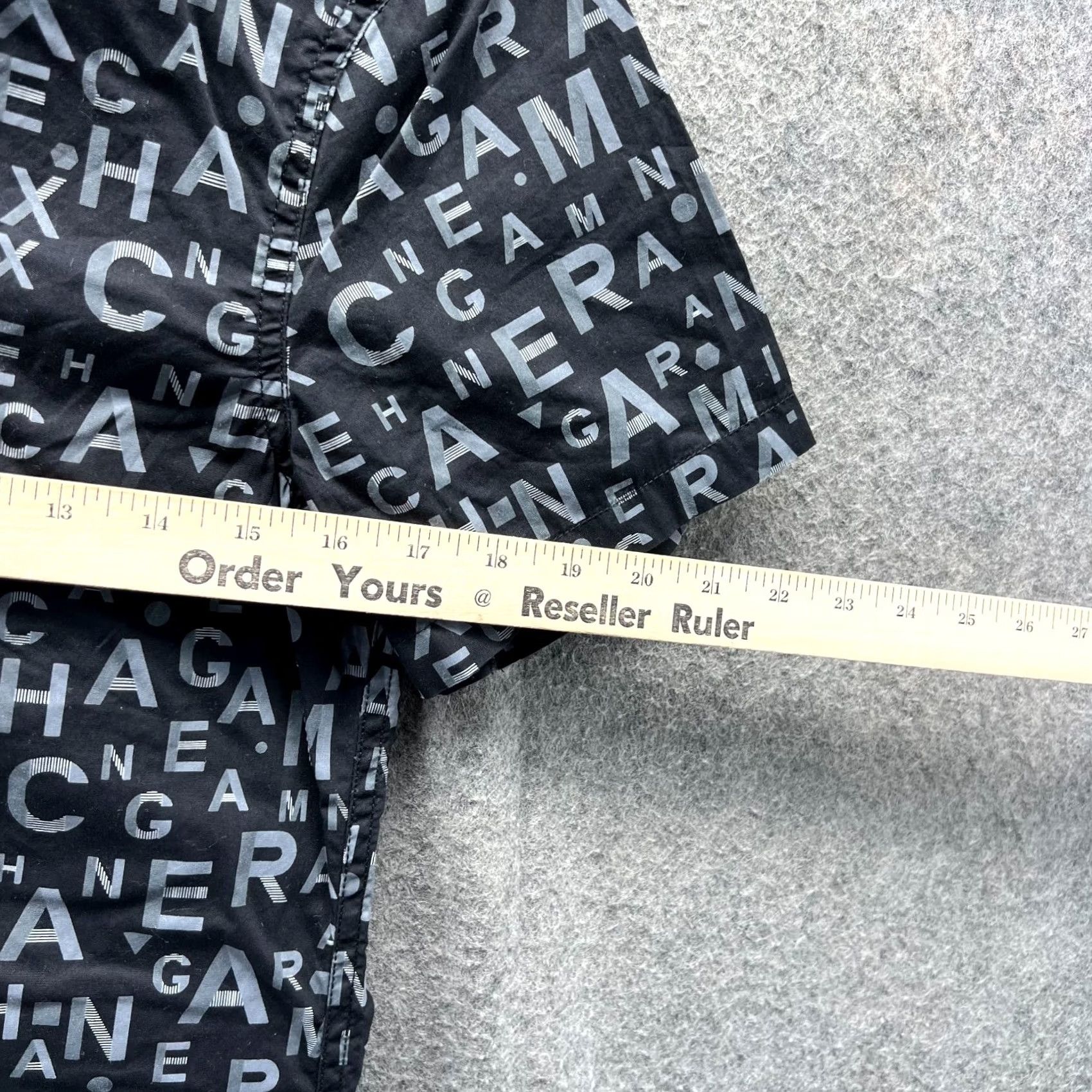 Armani Exchange VINTAGE Armani Exchange Shirt Mens Small Black Button Down Slim Fit All Over Logo Print Size US S / EU 44-46 / 1 - 4 Thumbnail