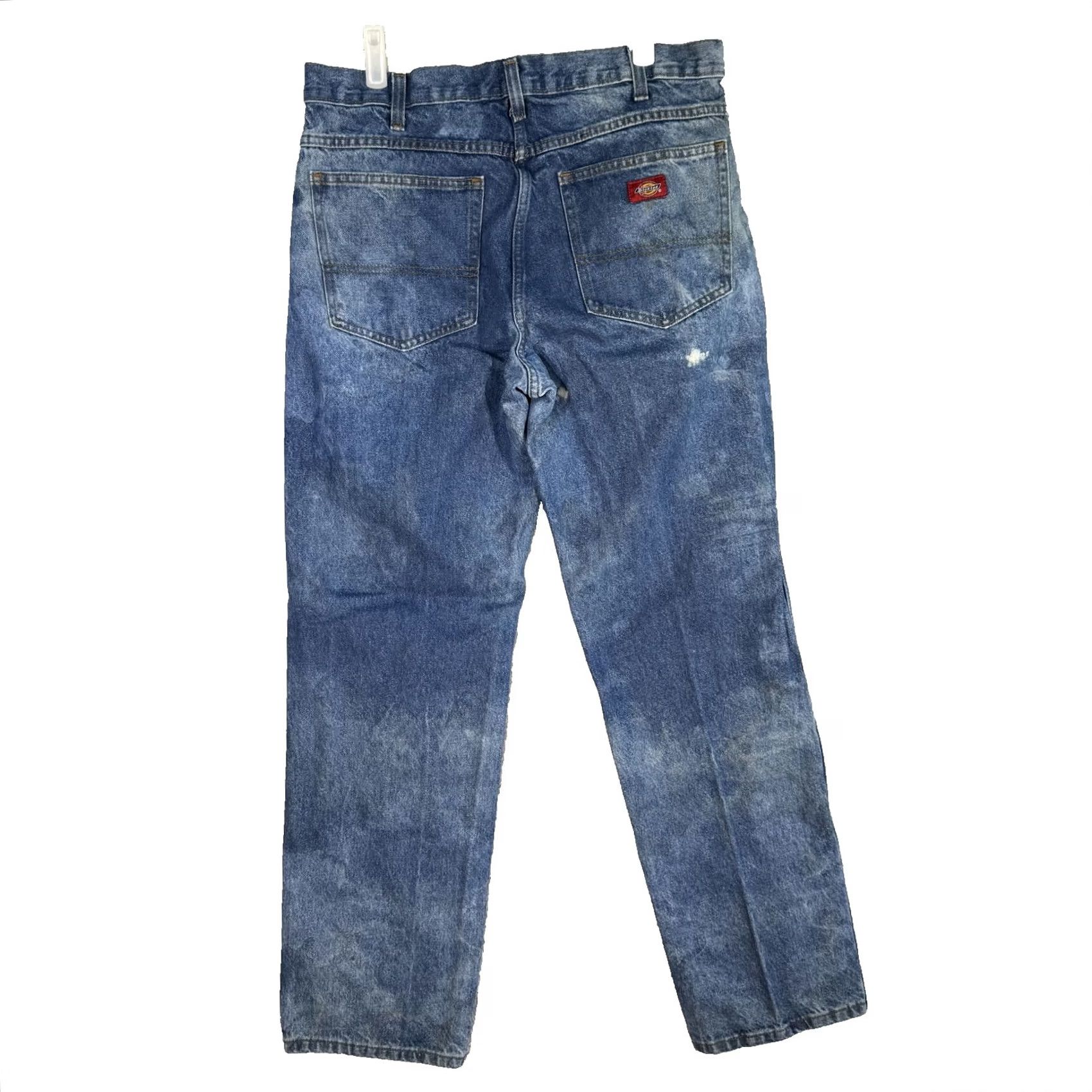Dickies Dickies Jeans Mens 34x32 Blue Denim Straight Workwear Pants Distressed Zip Size US 34 / EU 50 - 2 Thumbnail