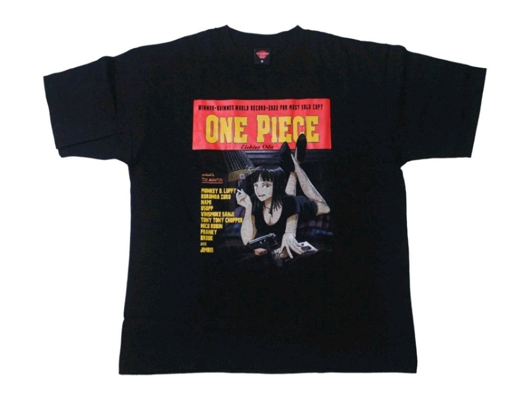 image of Anima x Vintage Anime One Piece Nico Robin Cover Pulp Fiction Size L in Black, Men's