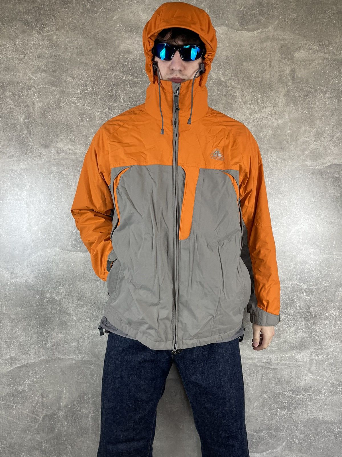 Nike ACG Nike ACG Vintage Thermal Layer Hooded Jacket Orange Gray Size US L / EU 52-54 / 3 - 2 Thumbnail
