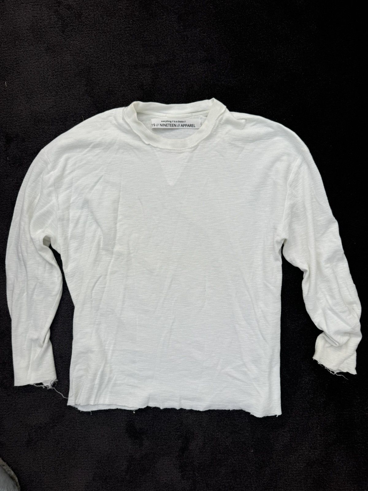 Designer White waffle long sleeve tee Size M / US 6-8 / IT 42-44 - 2 Thumbnail