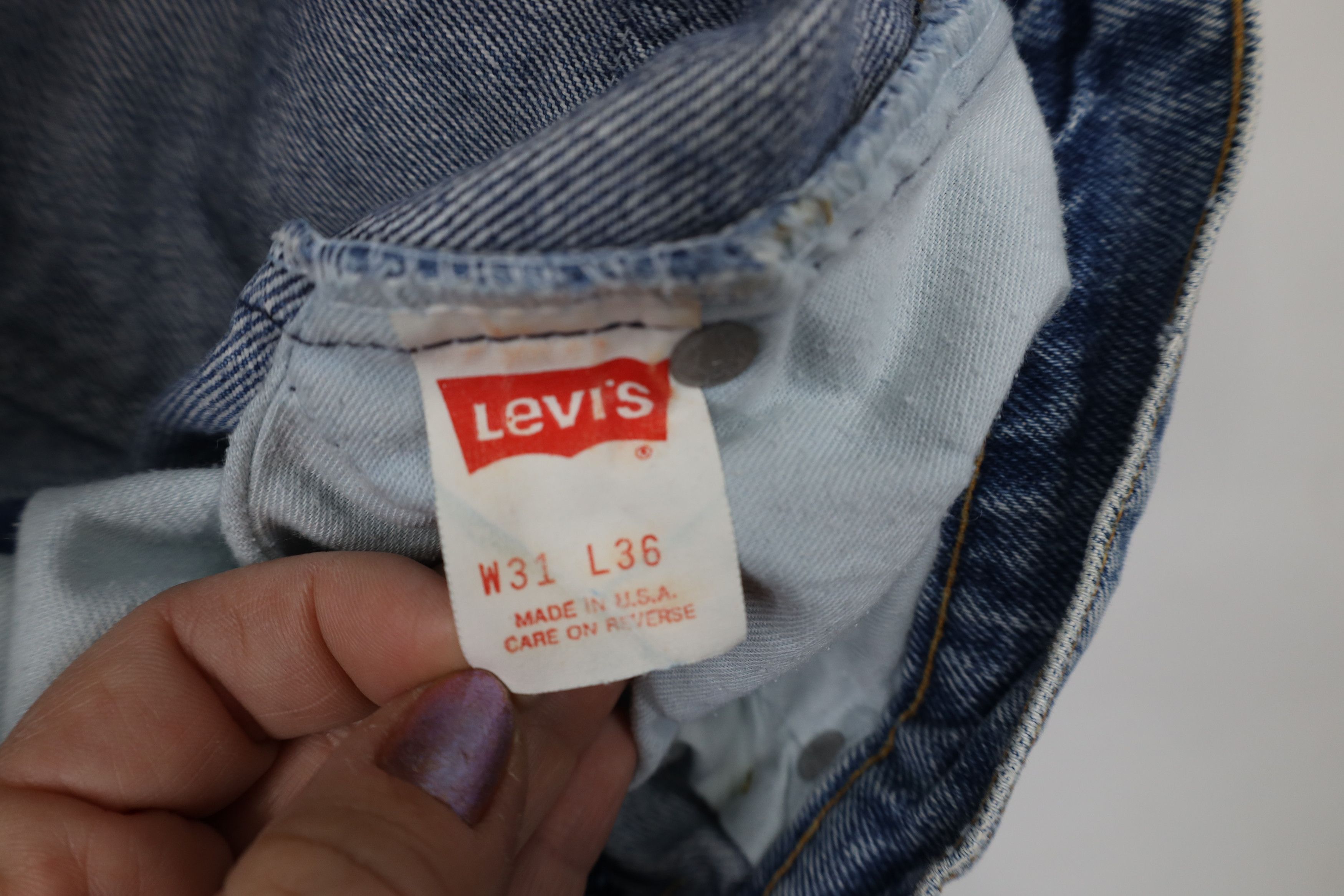 Levi's Vintage 80s Levis 550 Orange Tab Acid Wash Relaxed Jeans USA Size US 31 - 9 Thumbnail