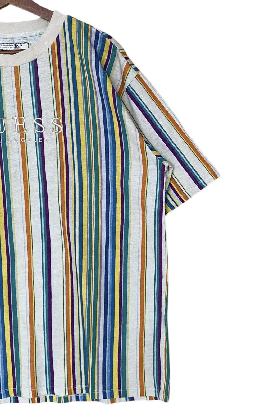 Guess Vintage Brand Guess Rapper Stripe Baggy T-shirt 1990s Size US XL / EU 56 / 4 - 4 Thumbnail