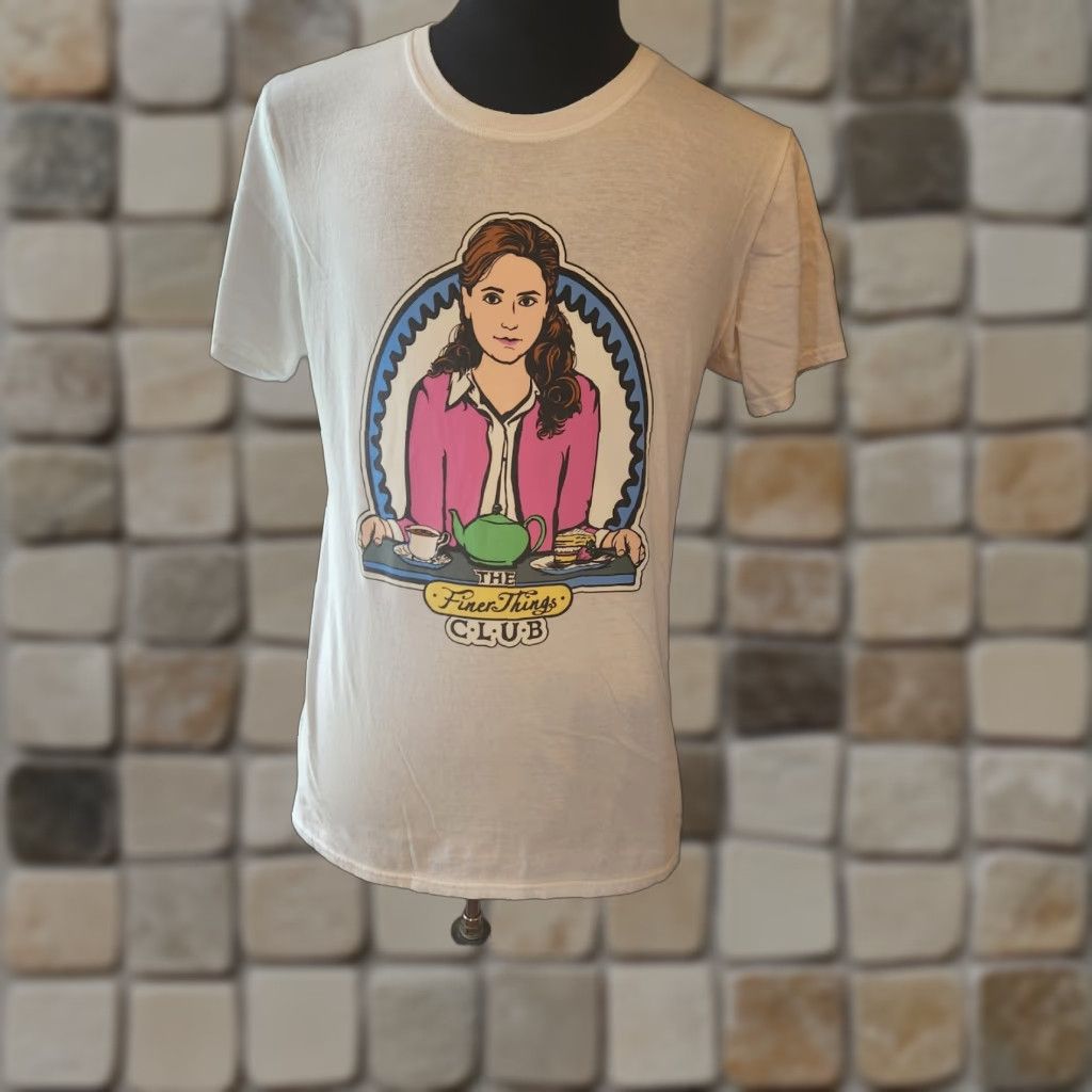 Gildan VINTAGE The Office Pam Beesly Finer Things Club White T Shirt Size Medium Size US M / EU 48-50 / 2 - 1 Preview