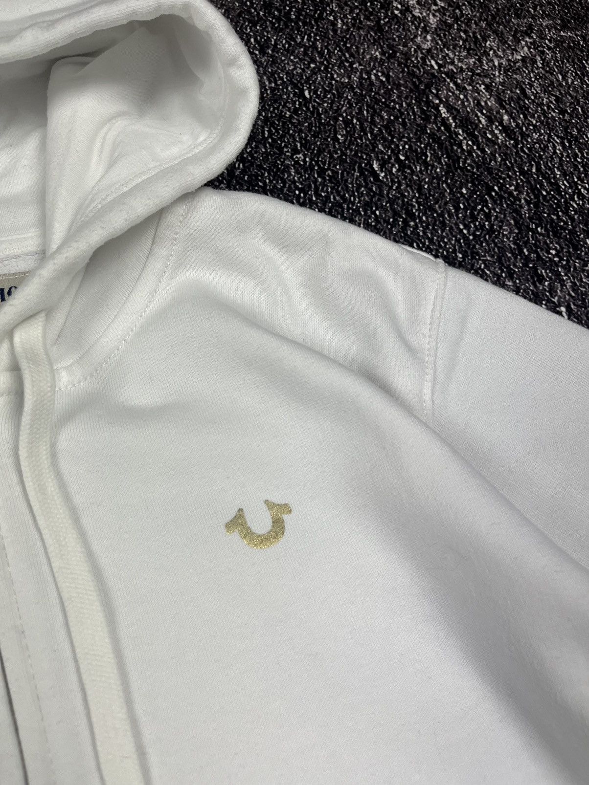 True Religion Vintage True Religion Zip Hoodie White Big Logo Gold Y2K Size US L / EU 52-54 / 3 - 4 Thumbnail