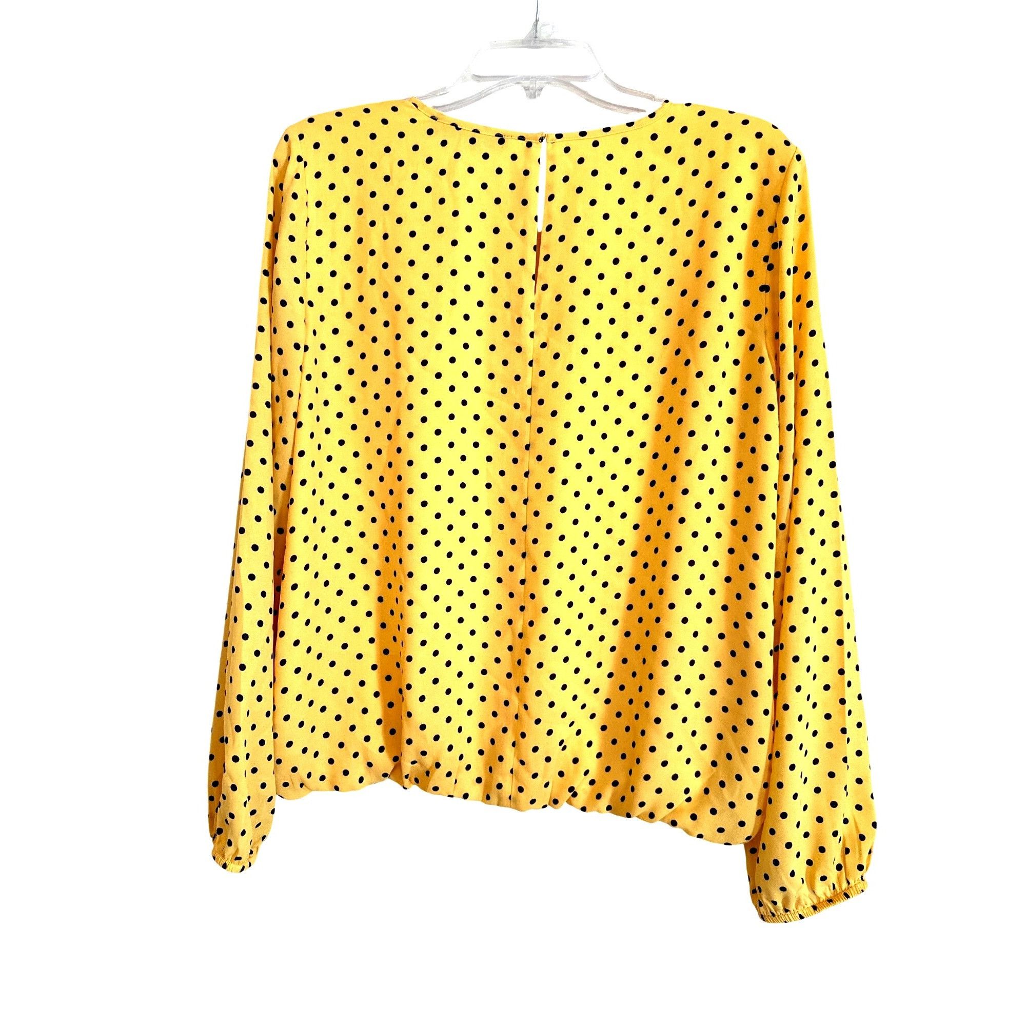 Tommy Hilfiger Tommy Hilfiger Large Yellow Polka Dot Scoop Neck Long Sleeve Size L / US 10 / IT 46 - 5 Thumbnail