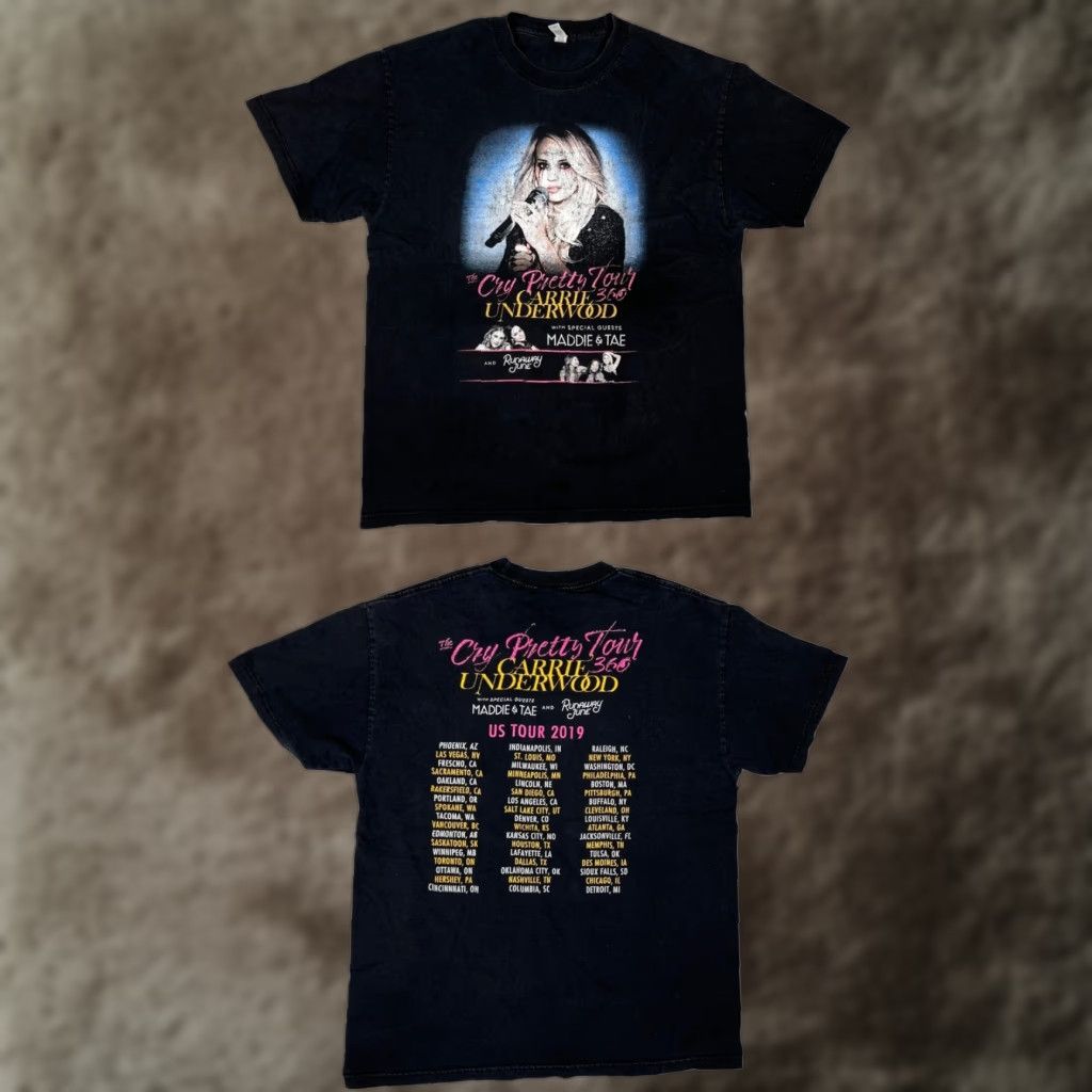 Vintage Carrie Underwood Cry Pretty 360 Tour Shirt Black Mens Large US Tour 2019 Size US L / EU 52-54 / 3 - 1 Thumbnail
