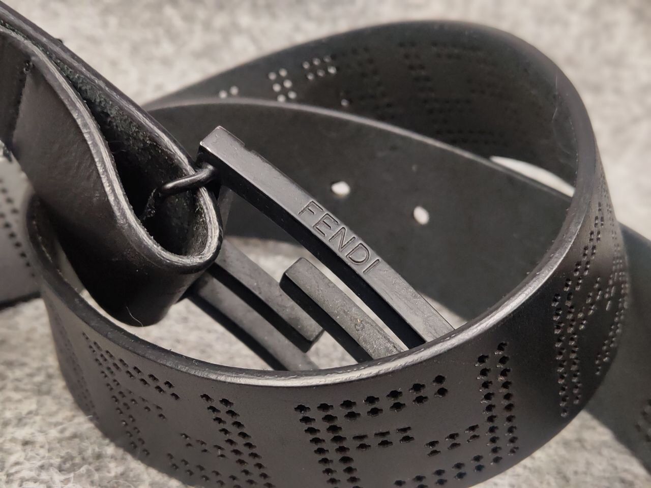 Fendi 🖤 Fendi FF zucca Logo authentic Leather Black Monogram Belt Size ONE SIZE - 13 Thumbnail