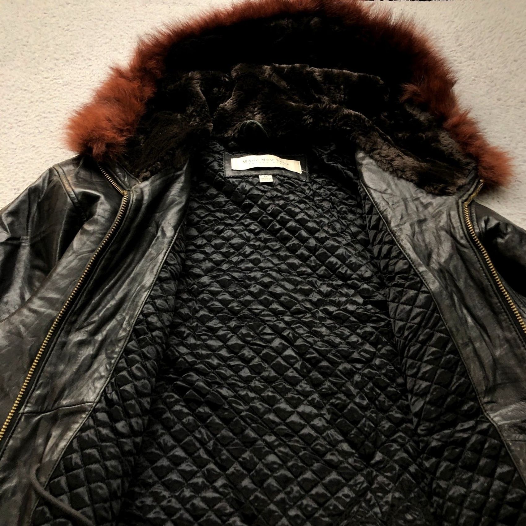 Vintage VINTAGE Andrew Marc Quilt Lined Genuine Leather Jacket Womens M Black Fur Trim Zipper Quilted Full Zip Casual Party/Cocktail Formal Mens? Womens Size M / US 6-8 / IT 42-44 - 7 Thumbnail