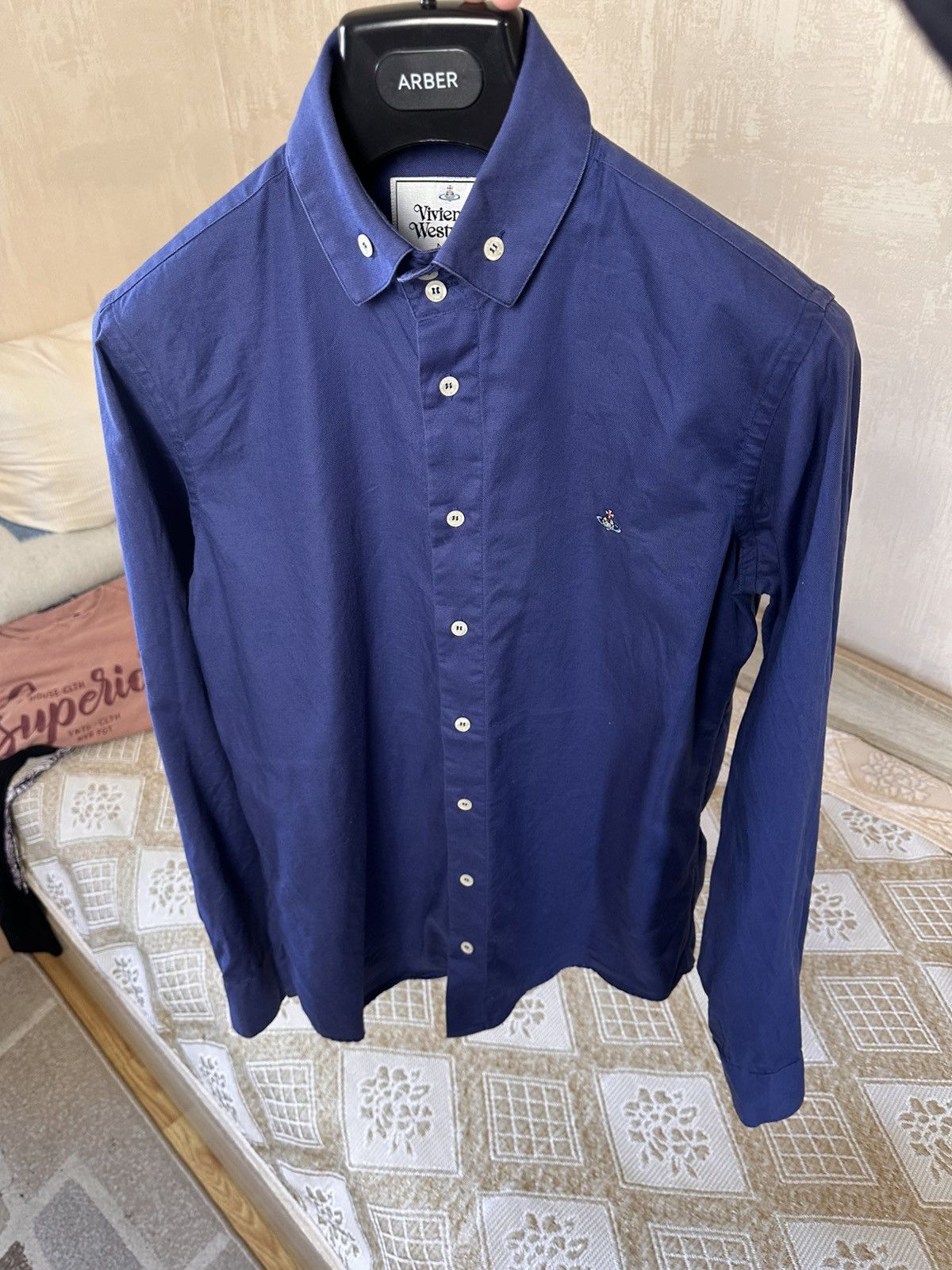 Vivienne Westwood 🔥 Vivienne Westwood Orb Logo Long Sleeve Shirt Button Up Size US L / EU 52-54 / 3 - 6 Thumbnail