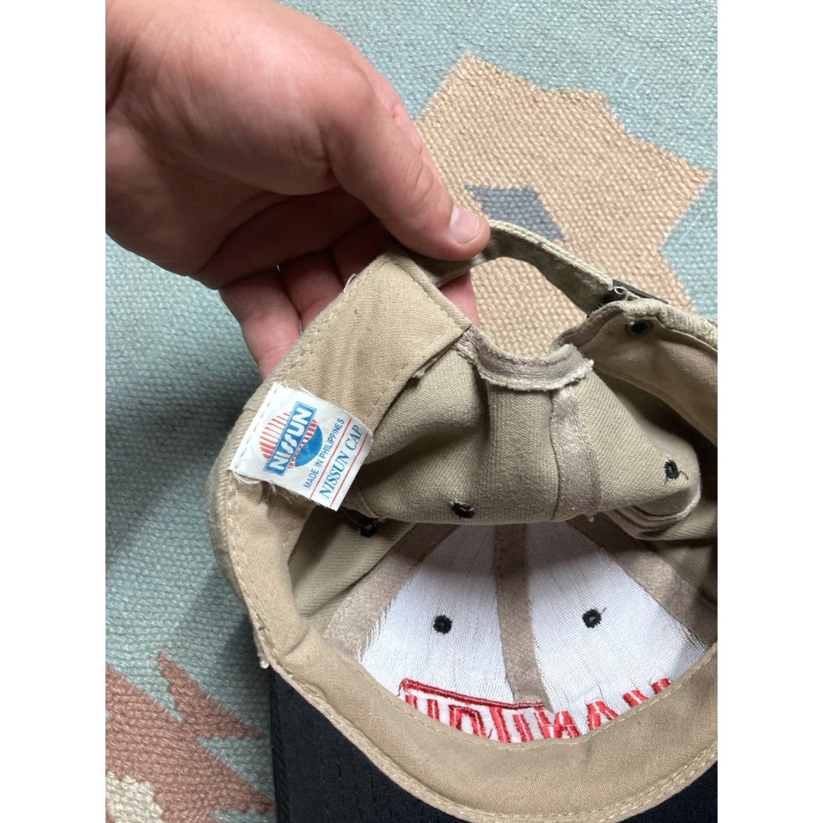 Vintage VINTAGE Manitou Strapback Hat Cap Adjustable Tan Beige Beige Men Adjustable Hat Cap Manitou Strapback Mens Size ONE SIZE - 6 Thumbnail