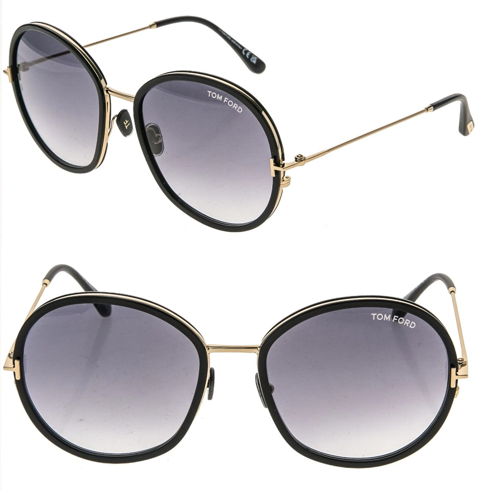 Tom Ford TOM FORD HUNTER 02 TF0946 01B Gold Black Sunglasses 946 Size ONE SIZE - 1 Thumbnail