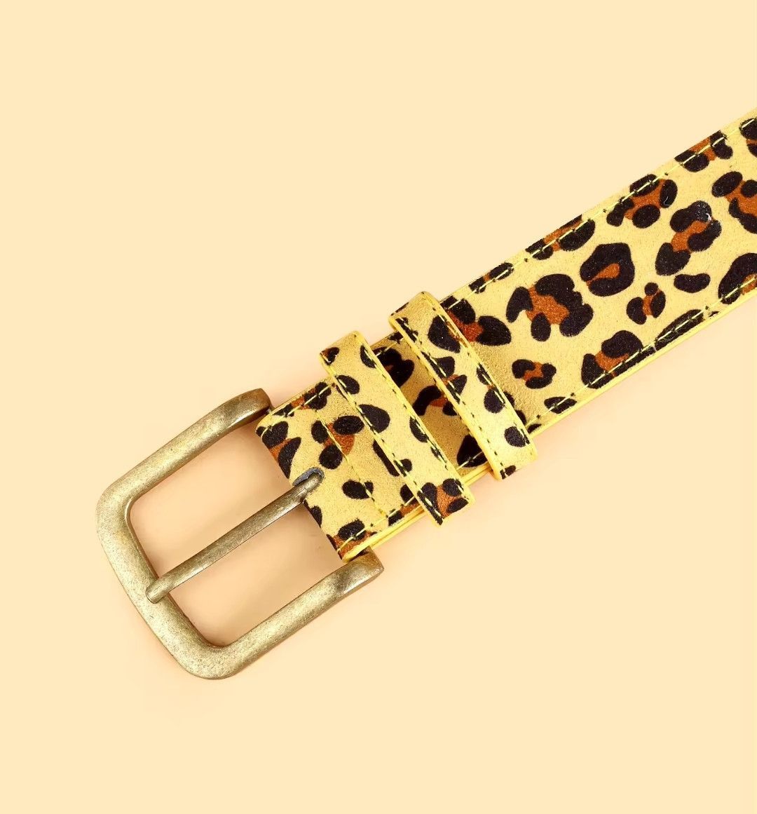 Japanese Brand × Vintage Yellow Leopard Printed Belt Size ONE SIZE - 2 Thumbnail