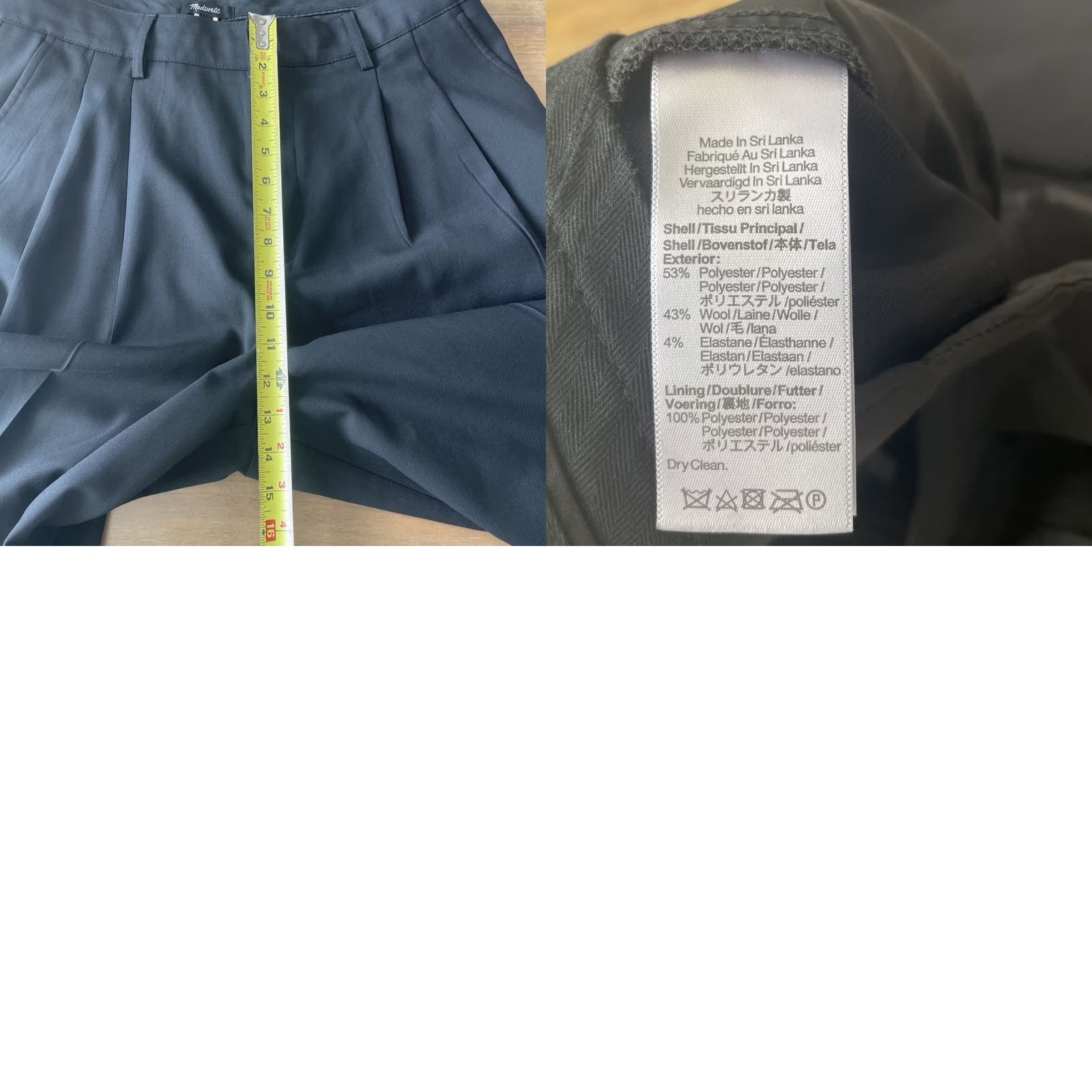 Madewell Madewell Pants Dress Wide-Leg High Rise Black Wool/Poly Blend Size 10 Women's Size 32" / US 10 / IT 46 - 8 Thumbnail