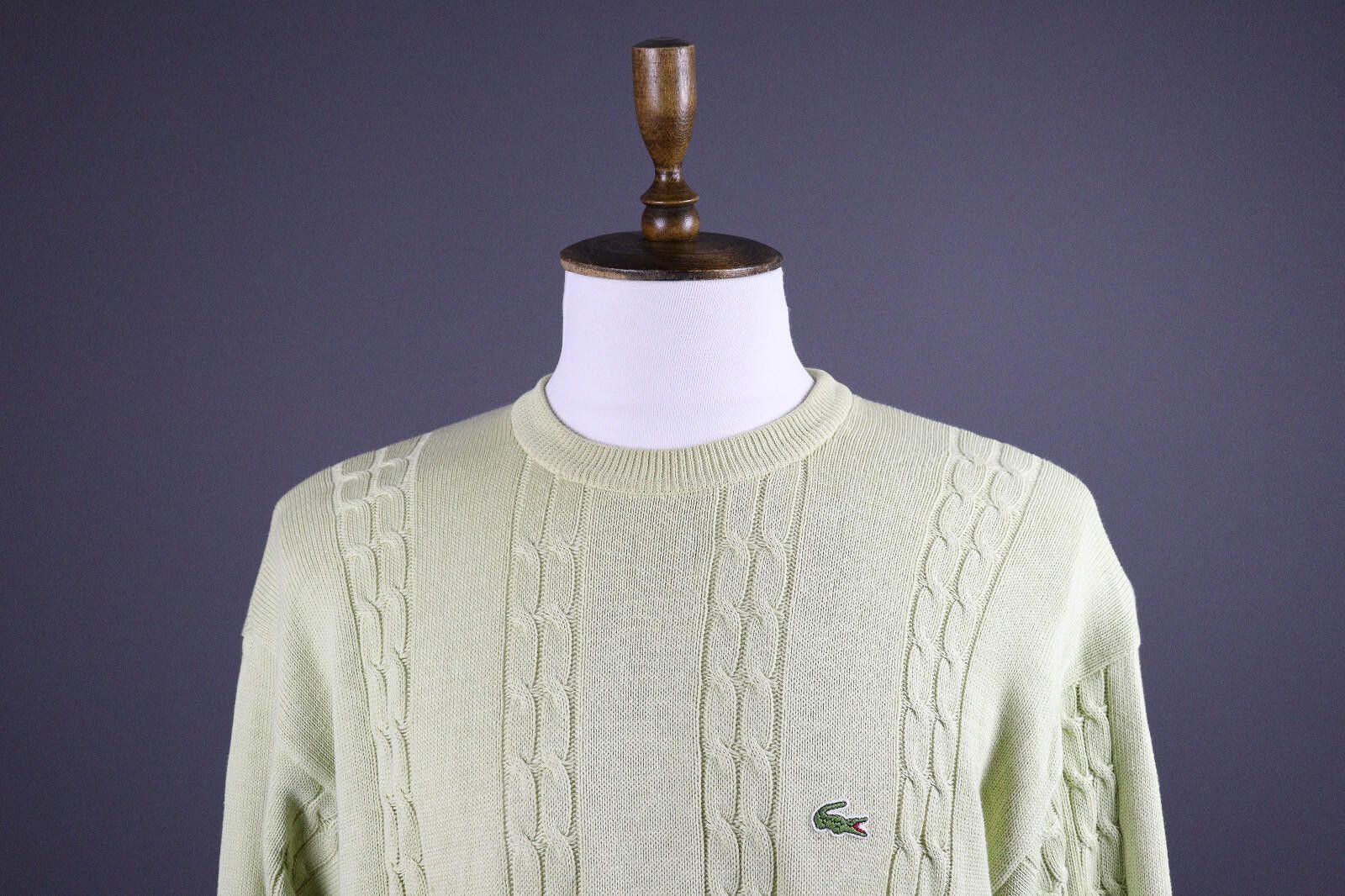 Lacoste Lacoste Vintage Yellow Men Cable Knit Sweater Size 5 / L Size US L / EU 52-54 / 3 - 2 Thumbnail