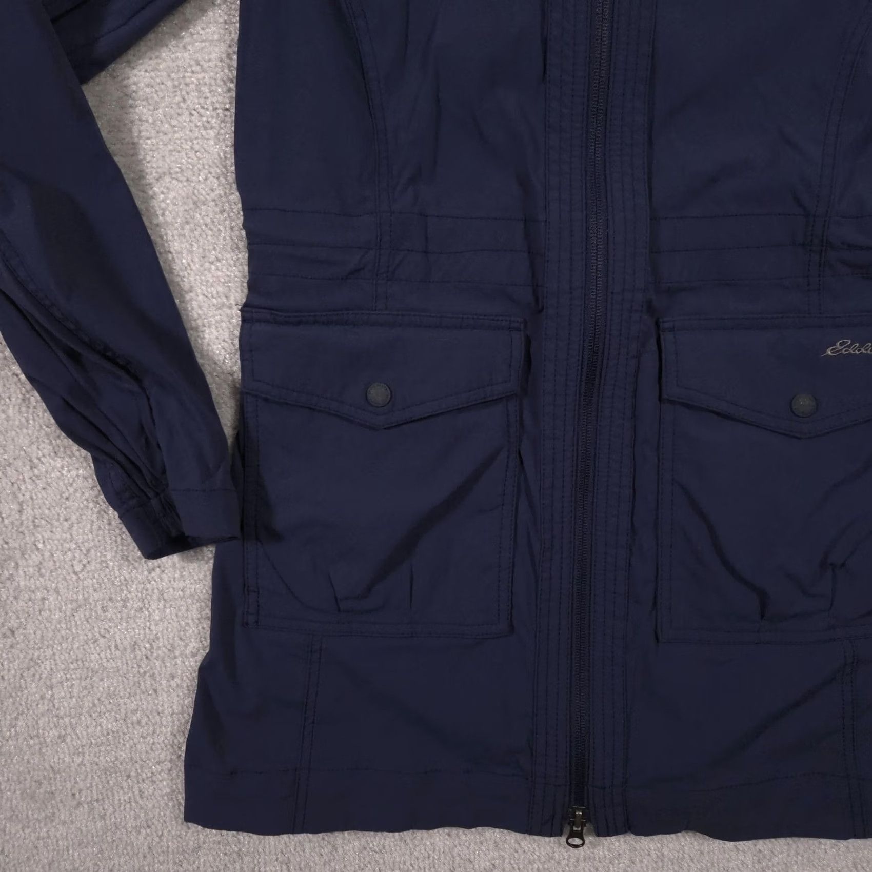Eddie Bauer VINTAGE Coat Womens Petite XS Blue Travex Hooded Rain Softshell Full Zip Size XS / US 0-2 / IT 36-38 - 4 Thumbnail