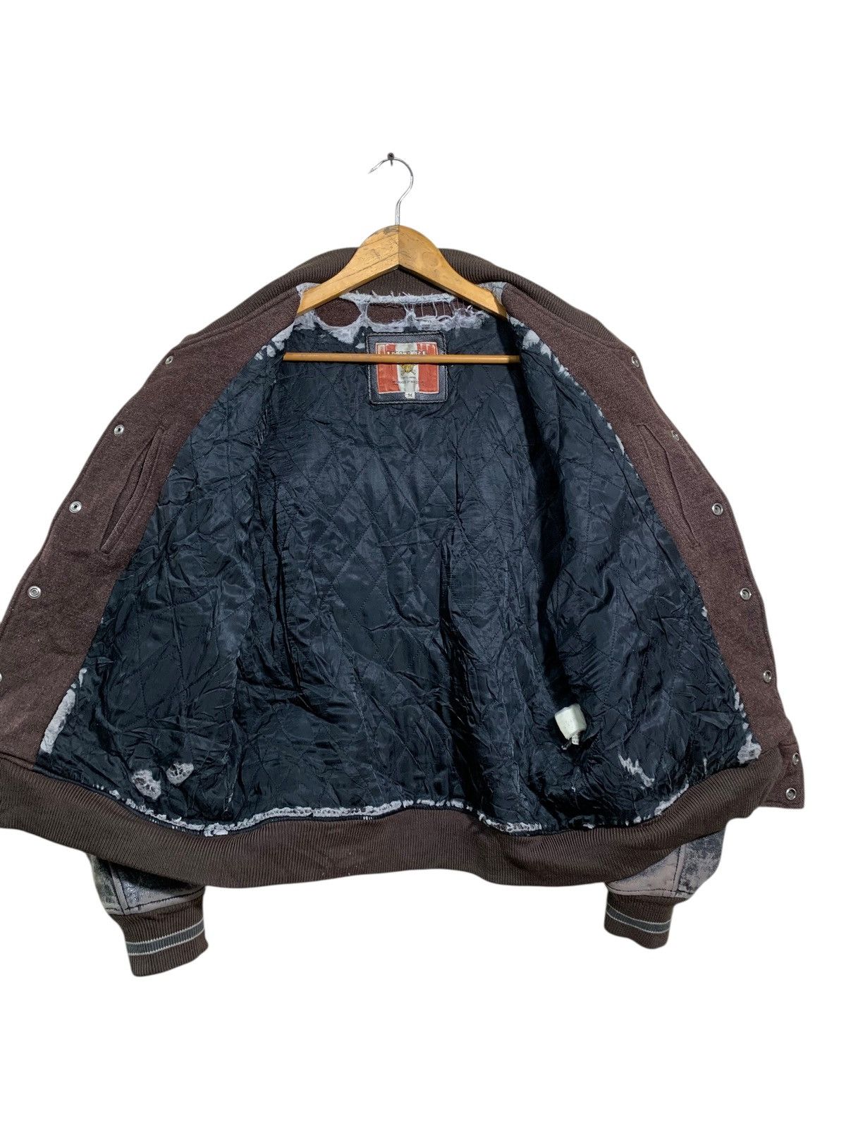 BIGI 🔥VTG VERY WORN BIGI WOOL/LEATHER VARSITY JACJET Size US L / EU 52-54 / 3 - 9 Thumbnail