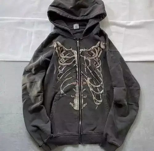 Japanese Brand Hoodie Skeleton Zip Up Hoodie Size US XL / EU 56 / 4 - 1 Thumbnail