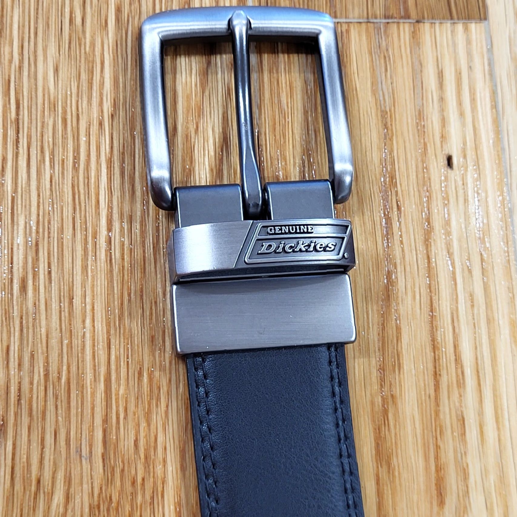 Dickies Dickies Reversible Leather Belt Men 50/52 Brown Black Brushed Nickel Buckle Dress Belt Size ONE SIZE - 5 Thumbnail