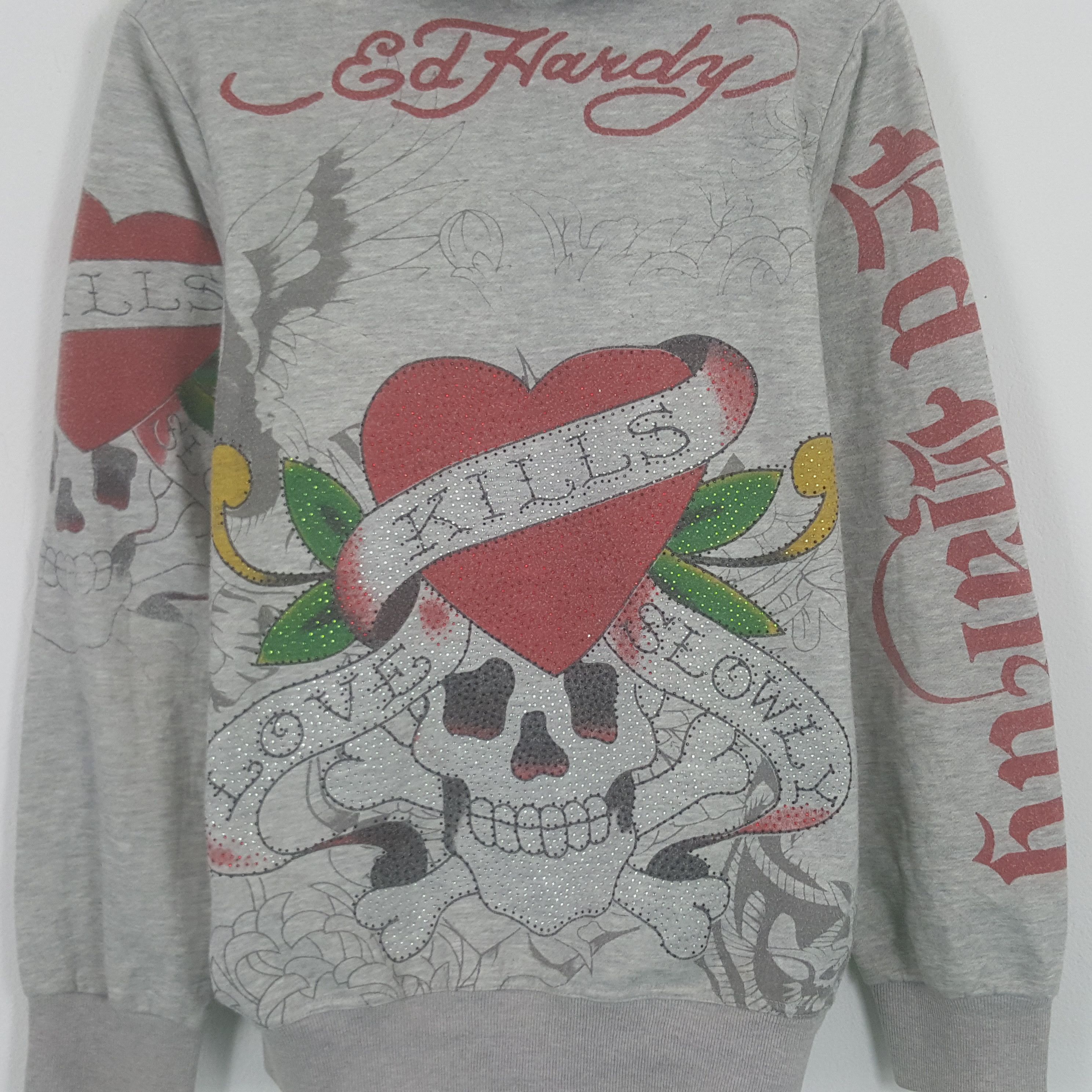 Christian Audigier × Ed Hardy × Vintage Vintage Ed Hardy Zipper Jacket With Hoodies Size US M / EU 48-50 / 2 - 4 Thumbnail