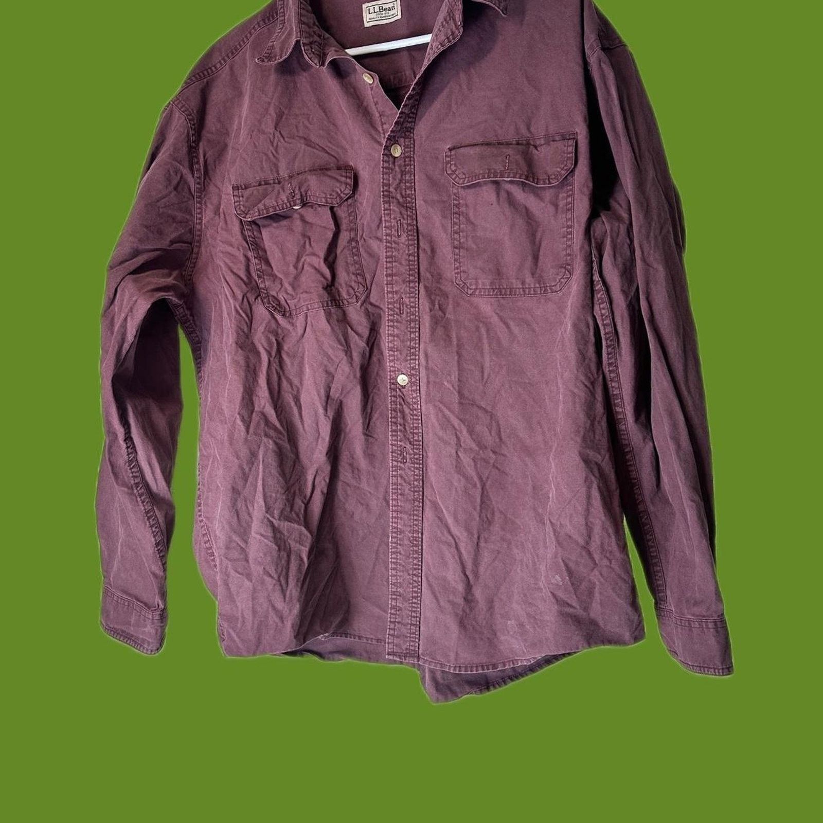 L.L. Bean L.L.Bean Mens XL Traditional Fit Shirt Maroon 100% Cotton Size US XL / EU 56 / 4 - 1 Thumbnail