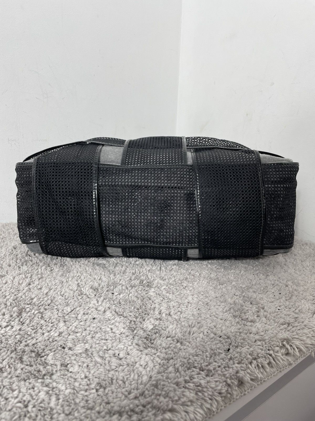 Fendi FENDI Black Mesh/Patent Leather Woven Crossword Grande Bag Size ONE SIZE - 8 Thumbnail