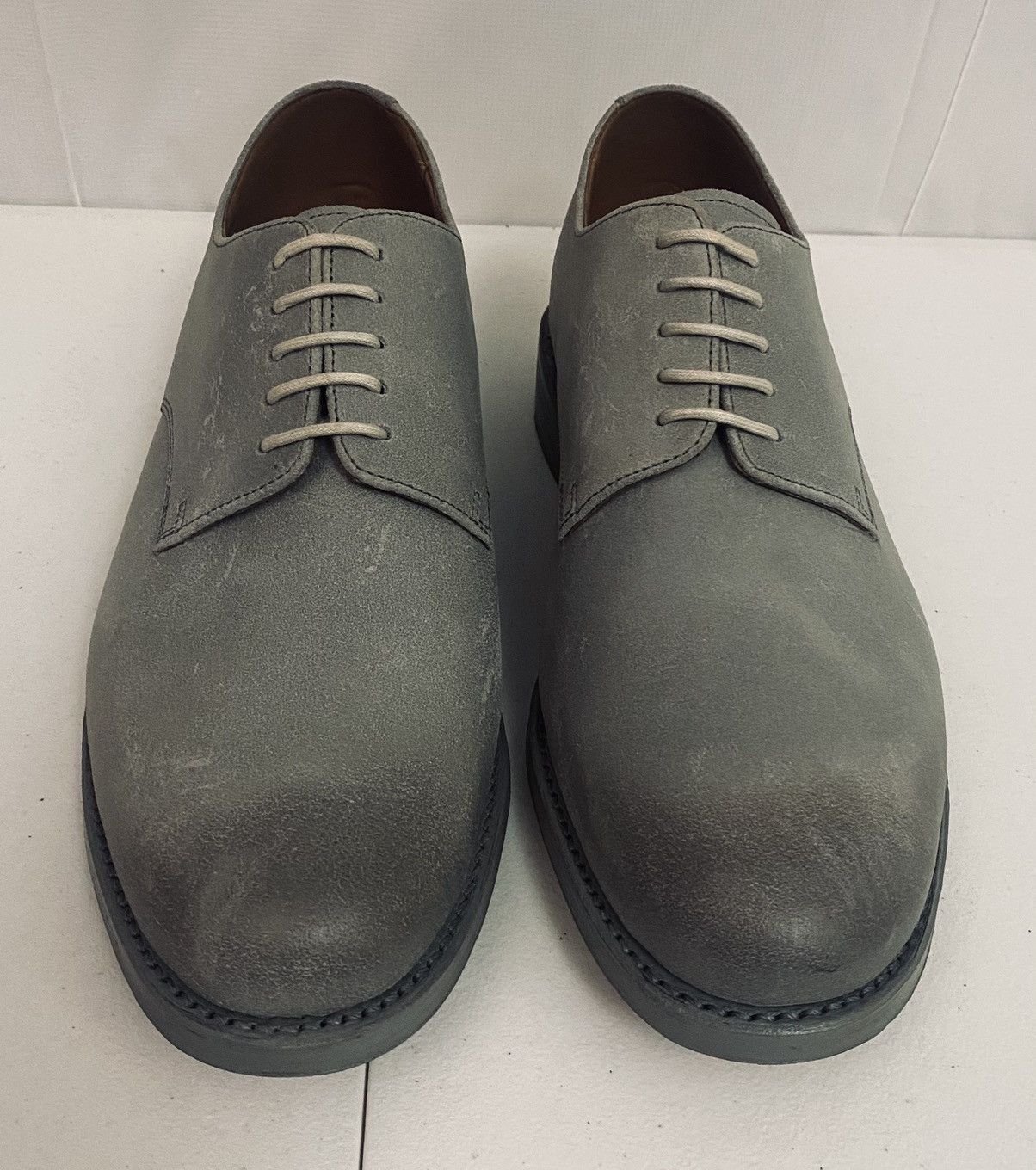 Grenson Grenson Grey Leather Burnished Toe Finnegan Derby 11 NIB Size US 11 / EU 44 - 5 Thumbnail