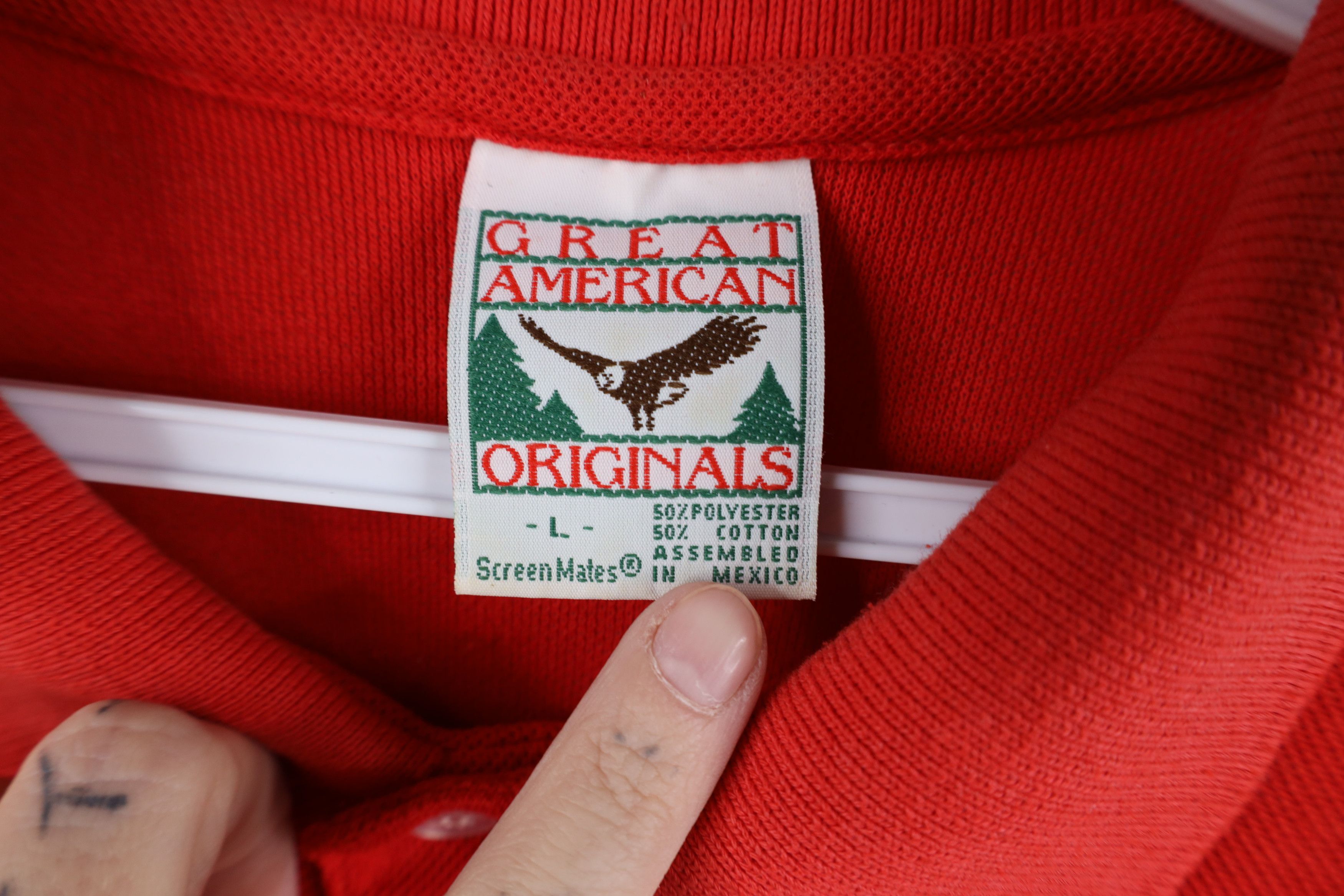 Vintage Vintage 80s 90s Dolphin Aviation Jet Service Polo Shirt Red Size US L / EU 52-54 / 3 - 9 Thumbnail