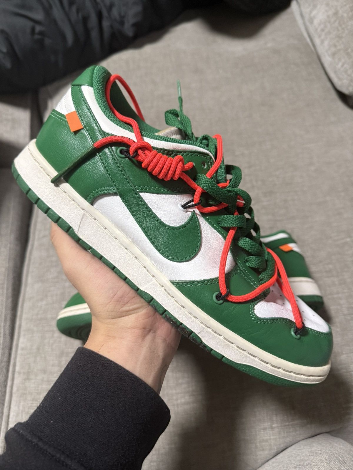 Nike Dunk Low x Off-White Pine Green White Size 10 display picture 1