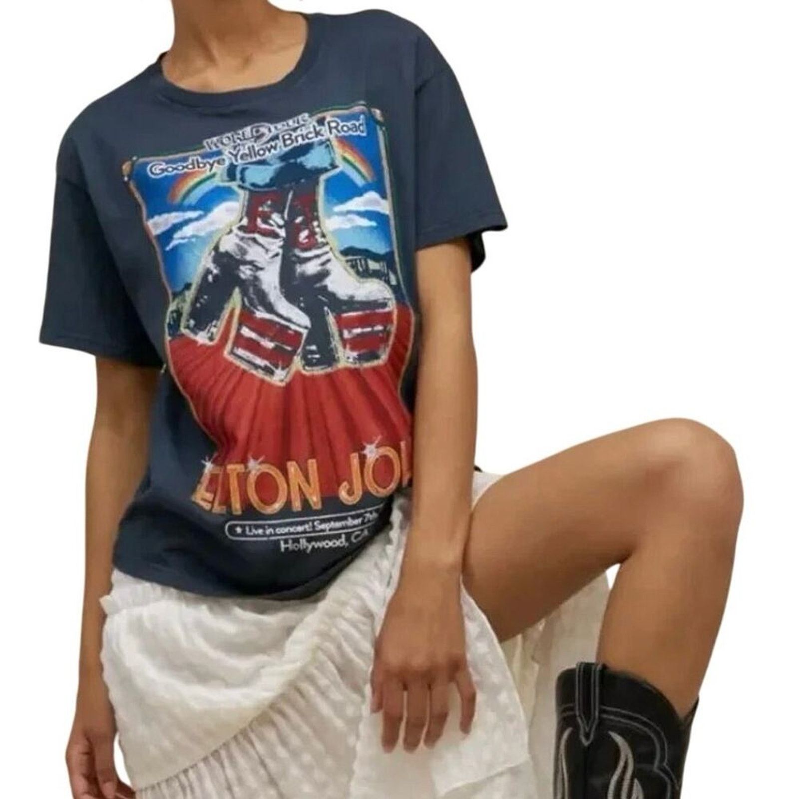 Daydreamer DAYDREAMER Elton John Hollywood Boots Boyfriend Tee Size S Size S / US 4 / IT 40 - 2 Thumbnail